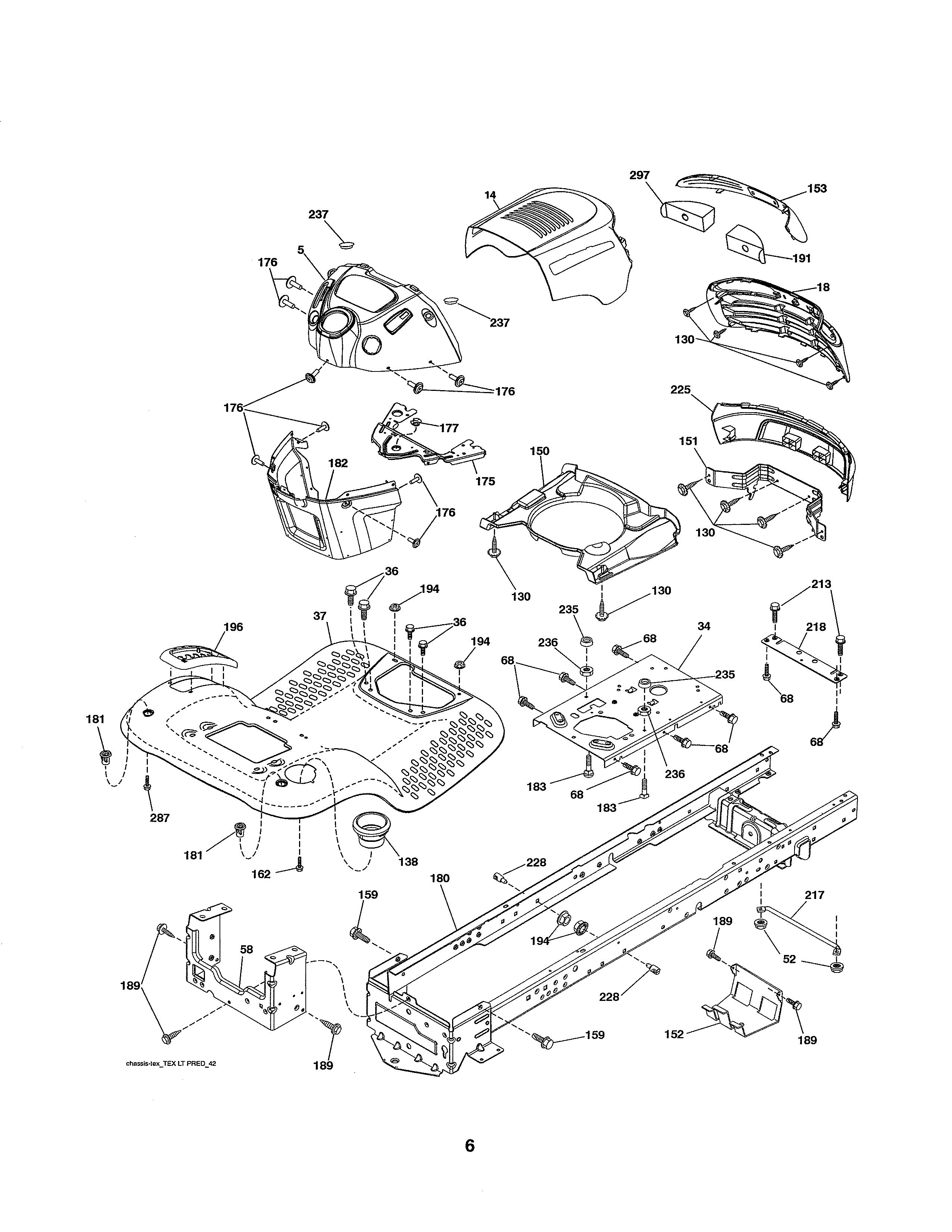 Poulan PXT195G42 (96046002200) chassis and enclosures diagram
