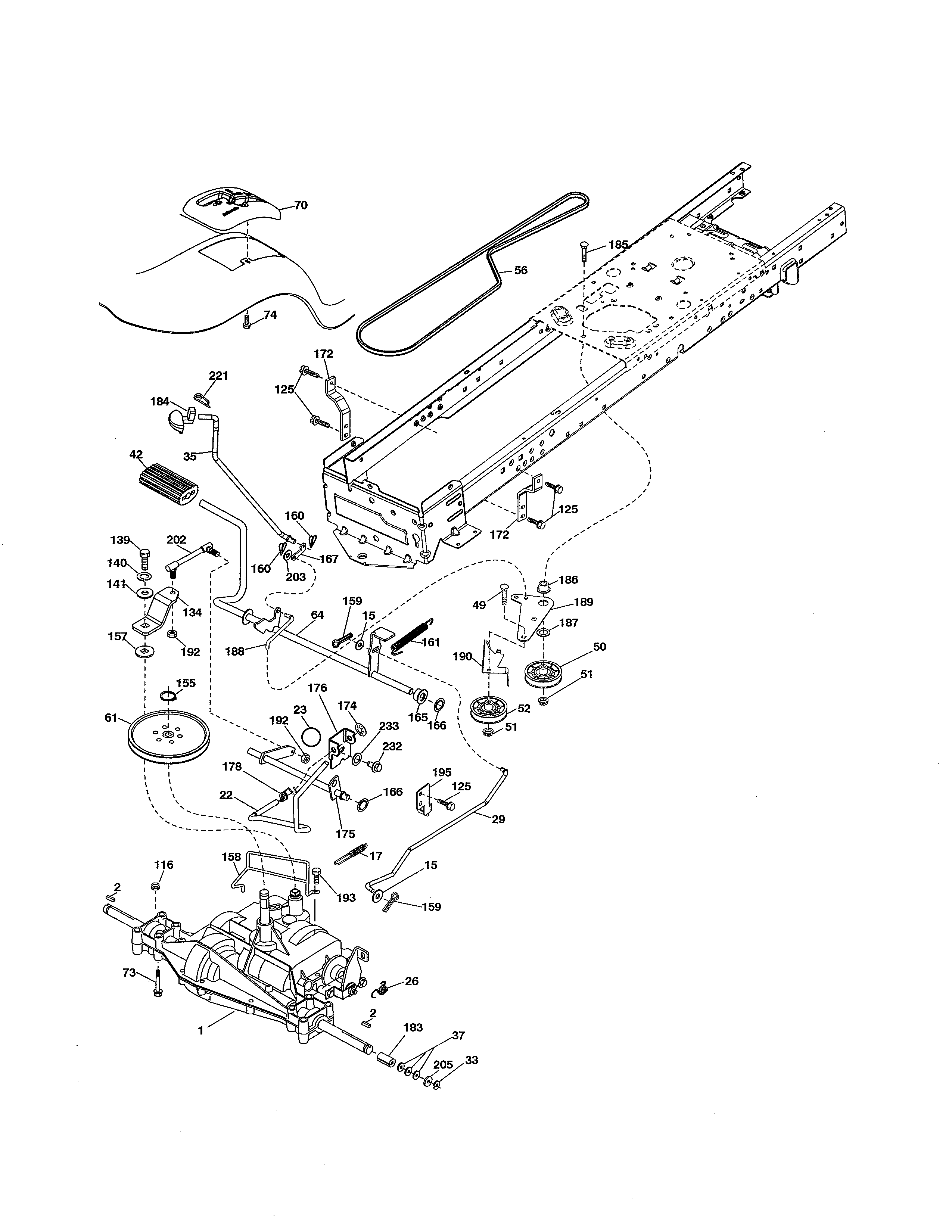Poulan PXT195G42 (96046002200) drive diagram