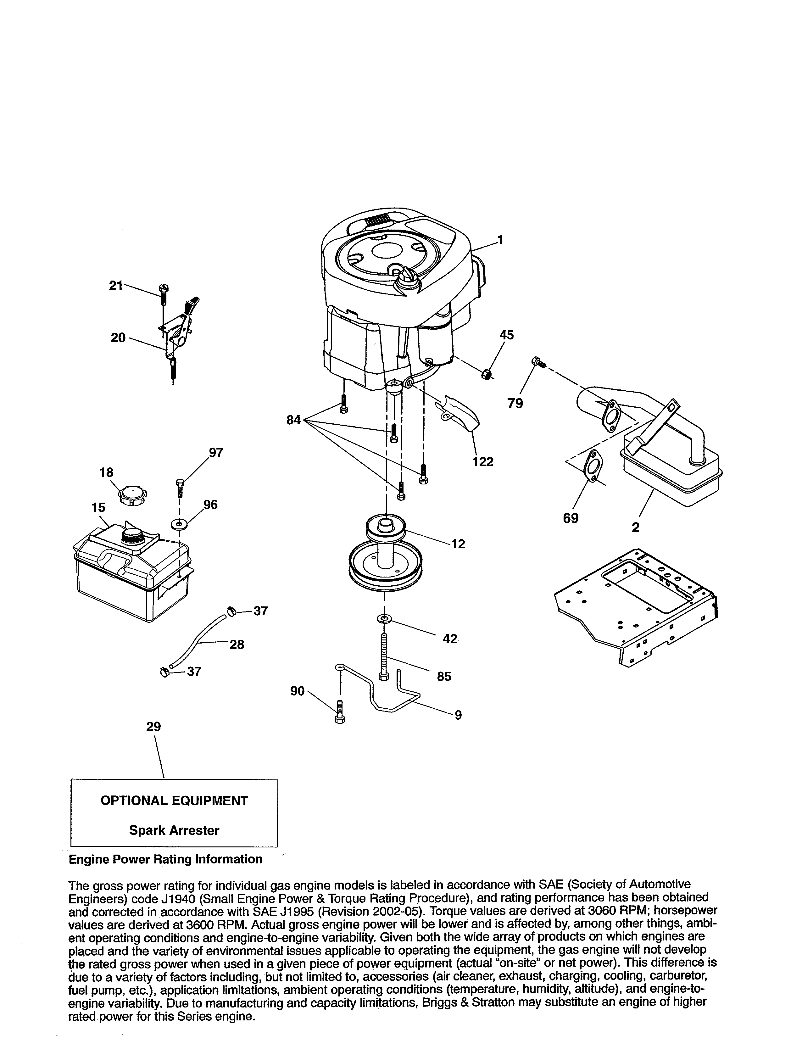 Poulan PXT195G42 (96046002200) engine diagram