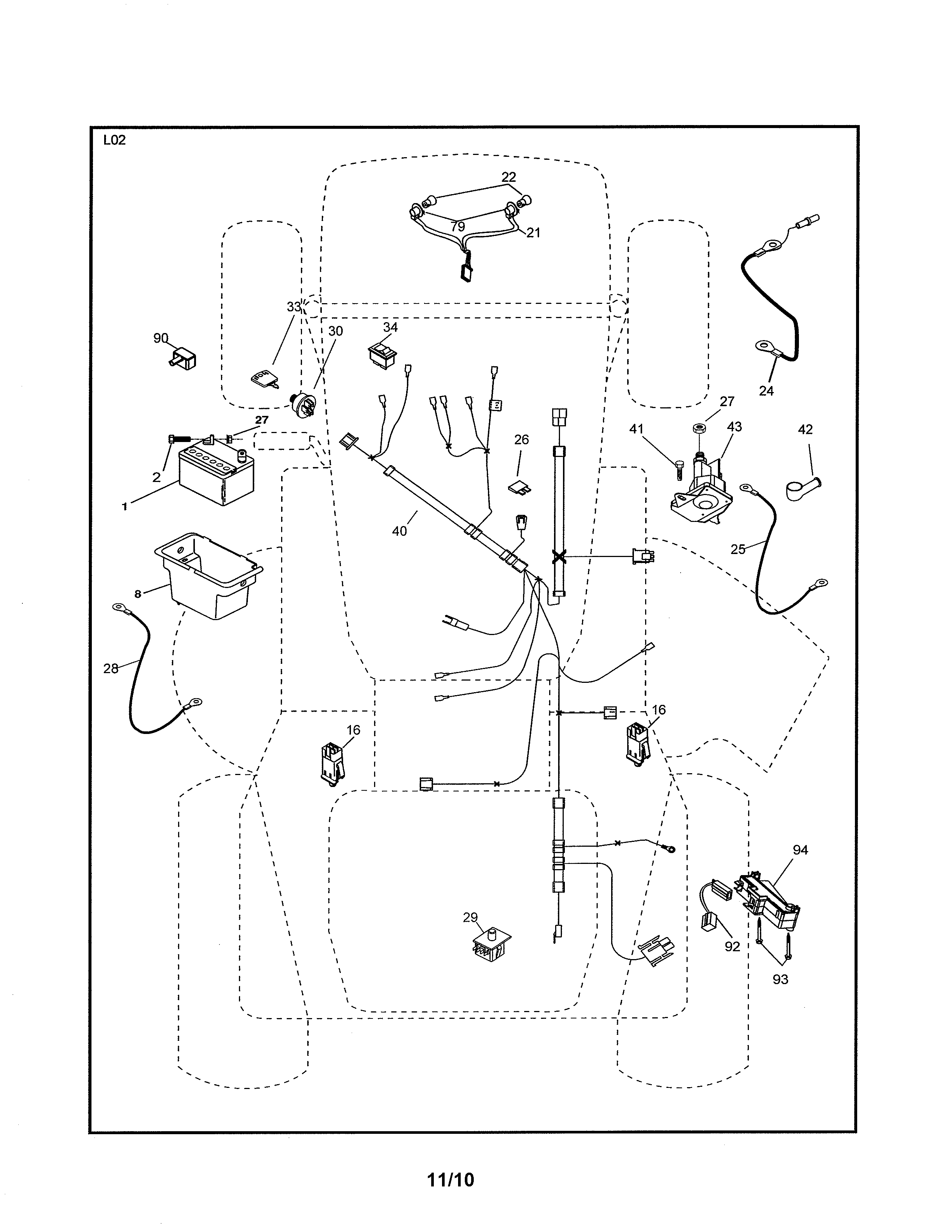 Poulan 96016002200 electrical diagram