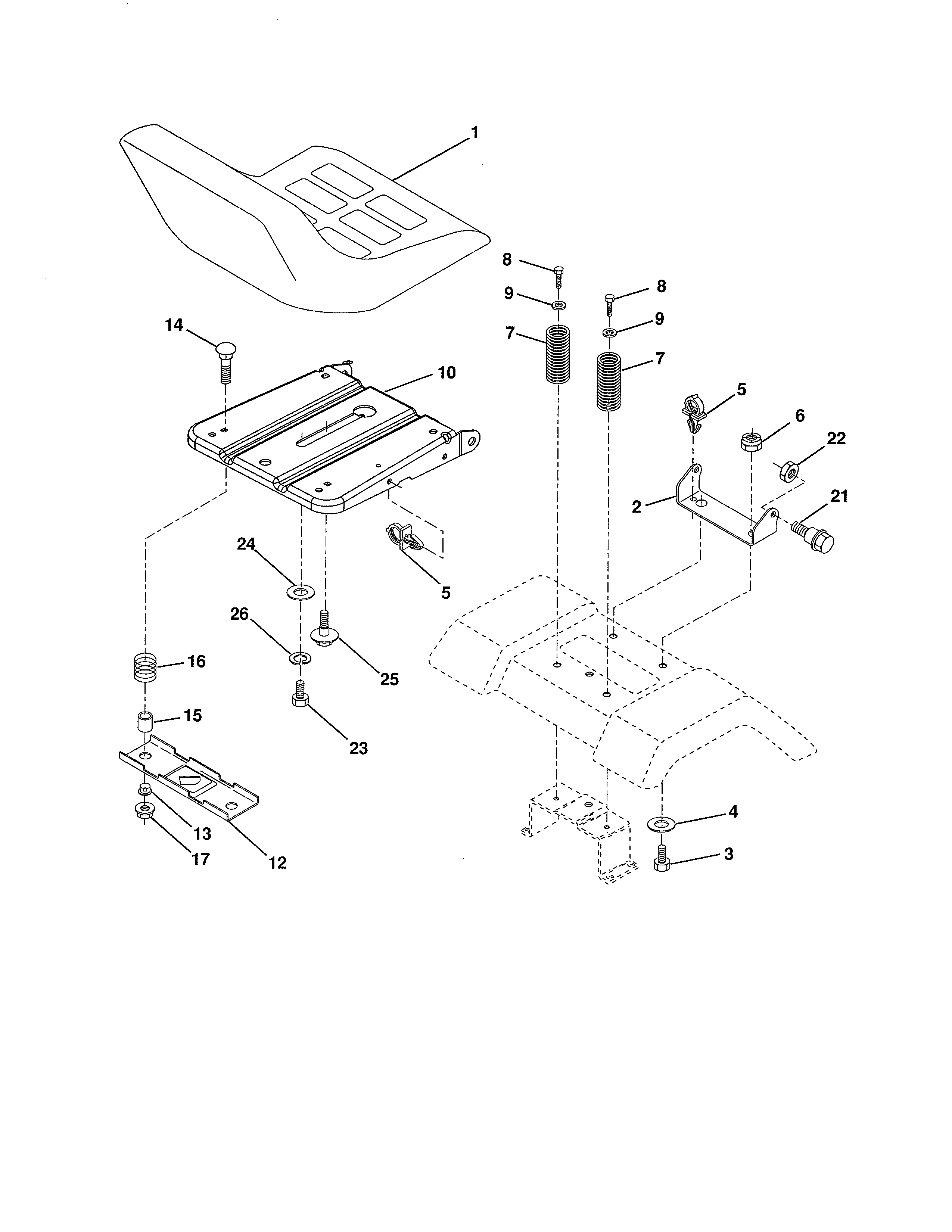 Poulan 96016002200 seat diagram