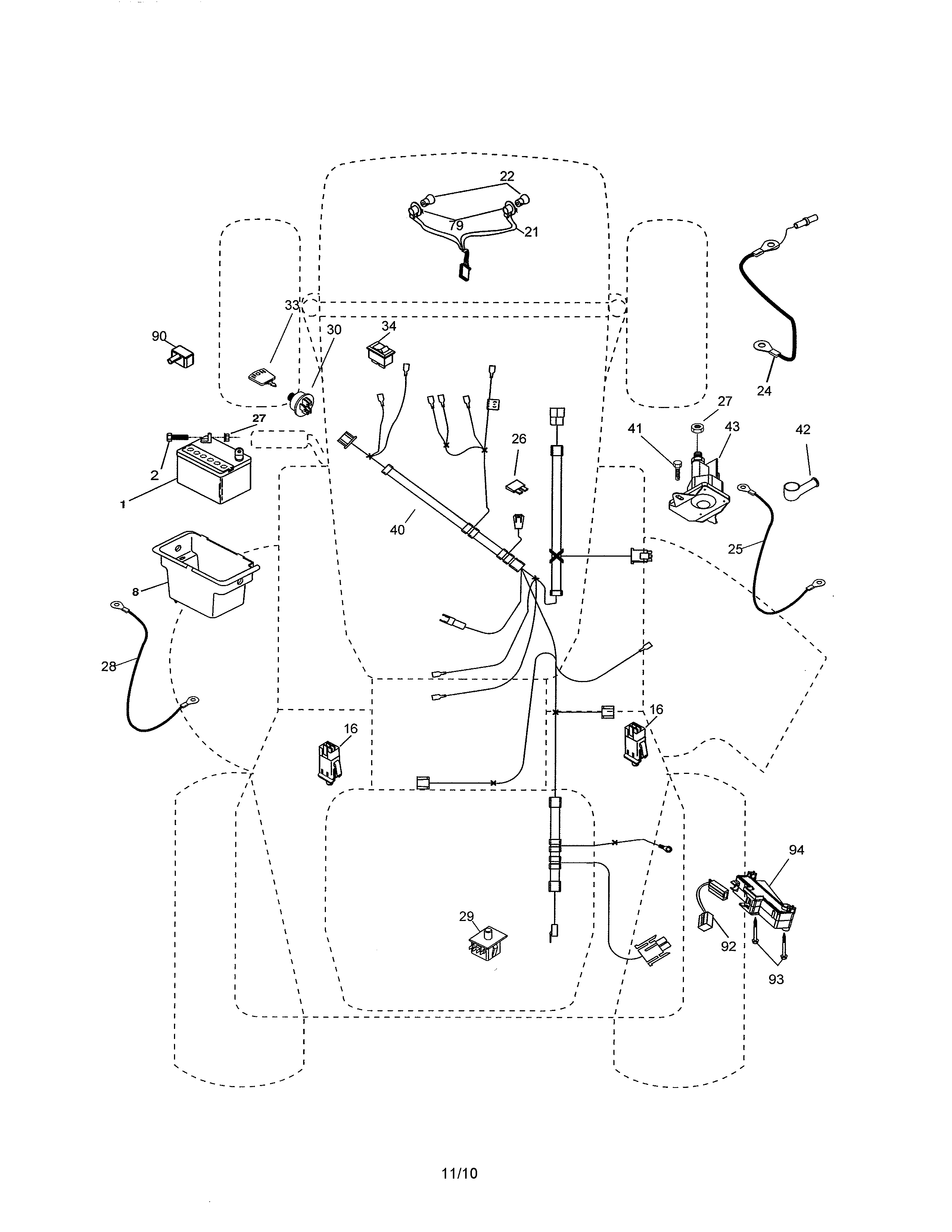 Poulan 96016001700 electrical diagram