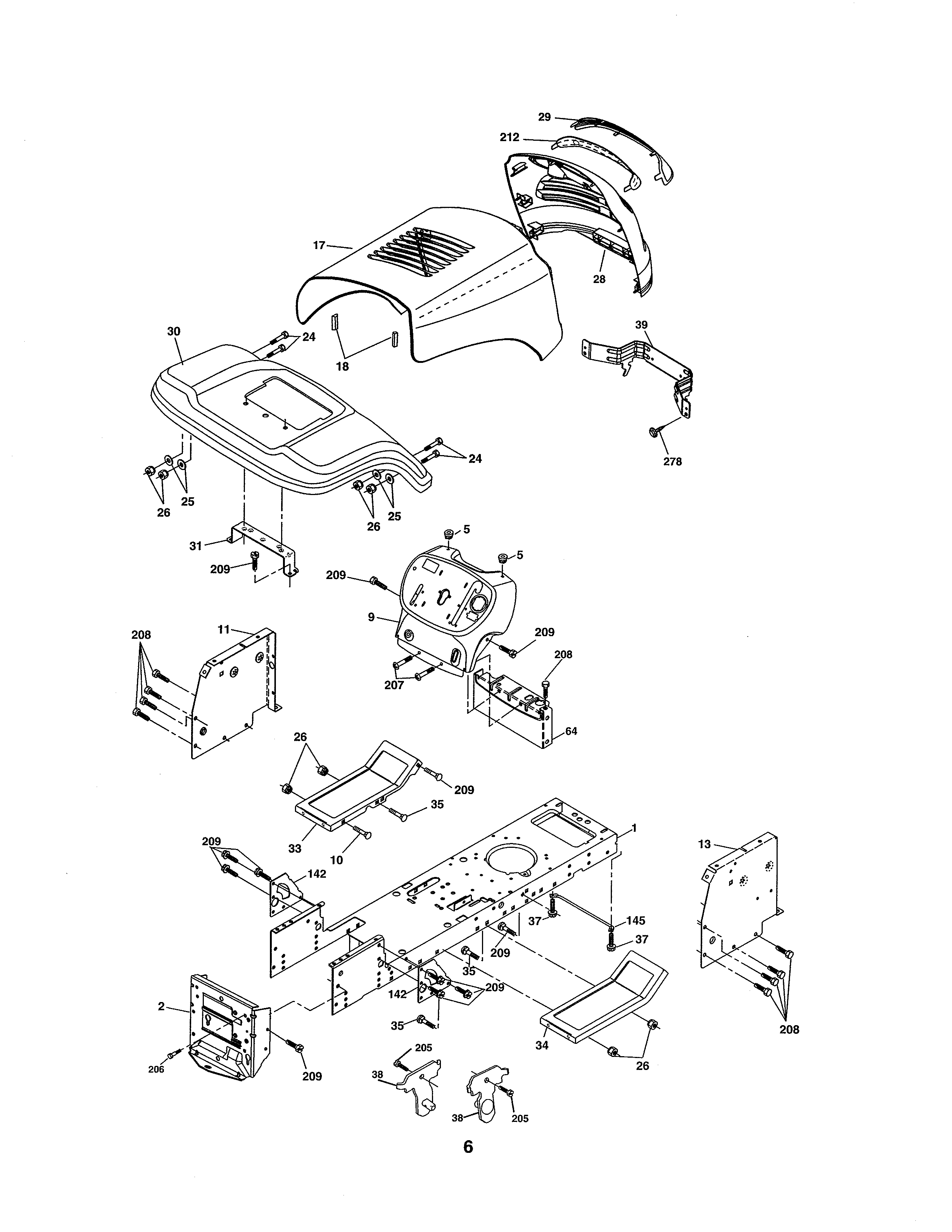Poulan 96016001700 chassis diagram