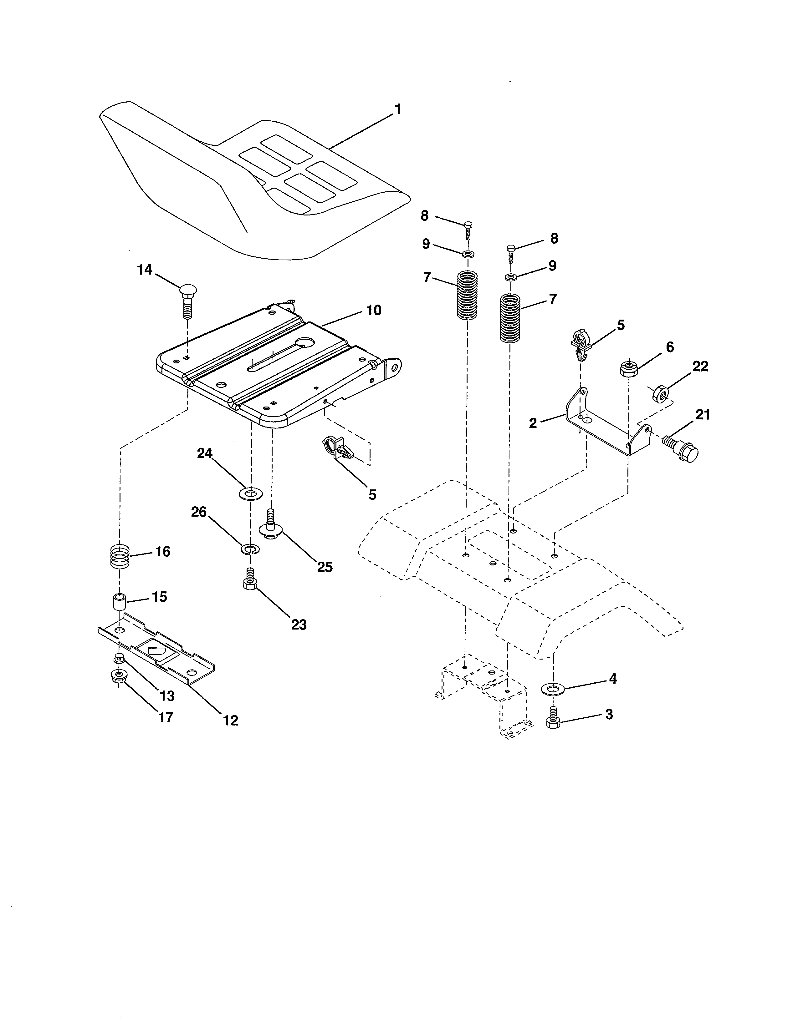 Poulan 96016001700 seat diagram