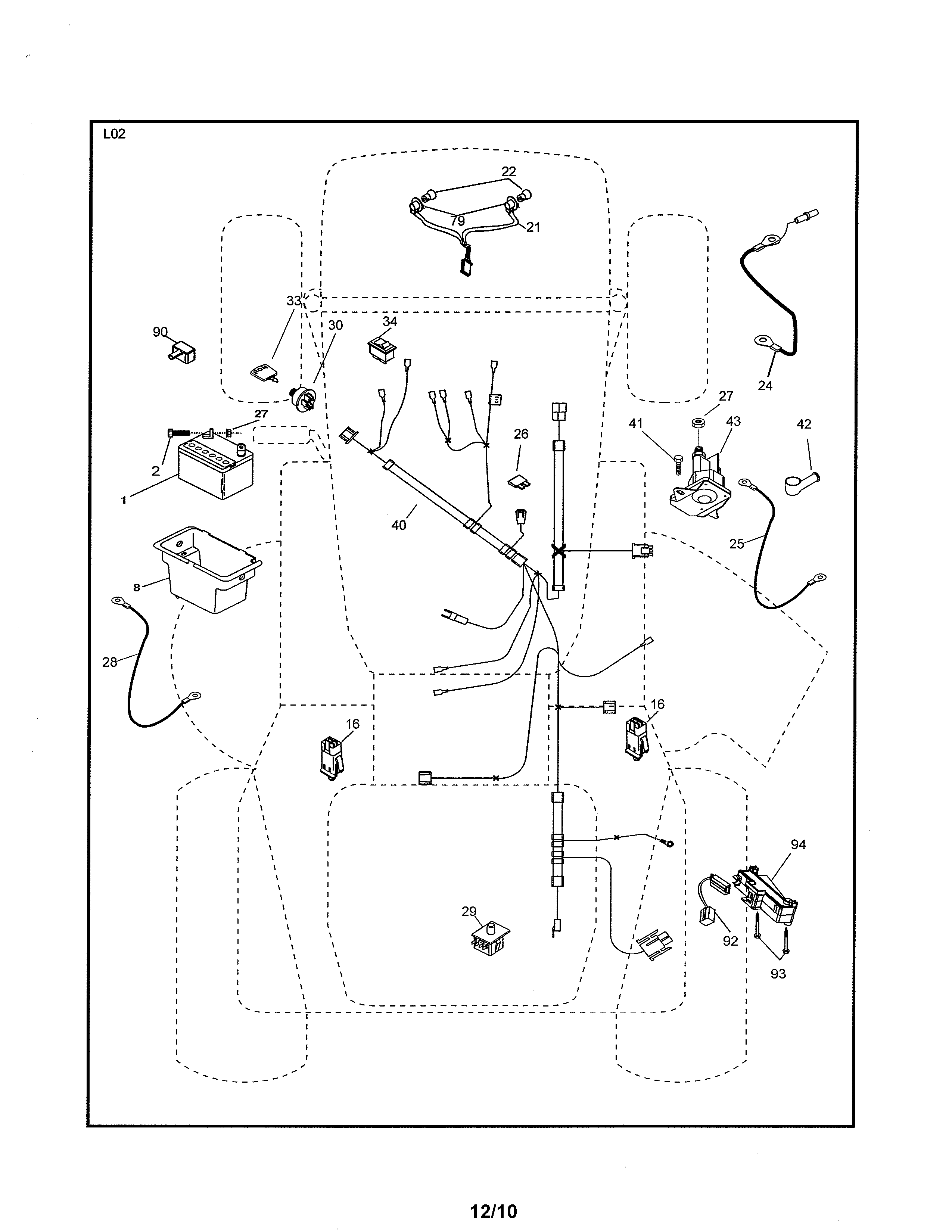 Ariens A175BG42 (96016002101) electrical diagram
