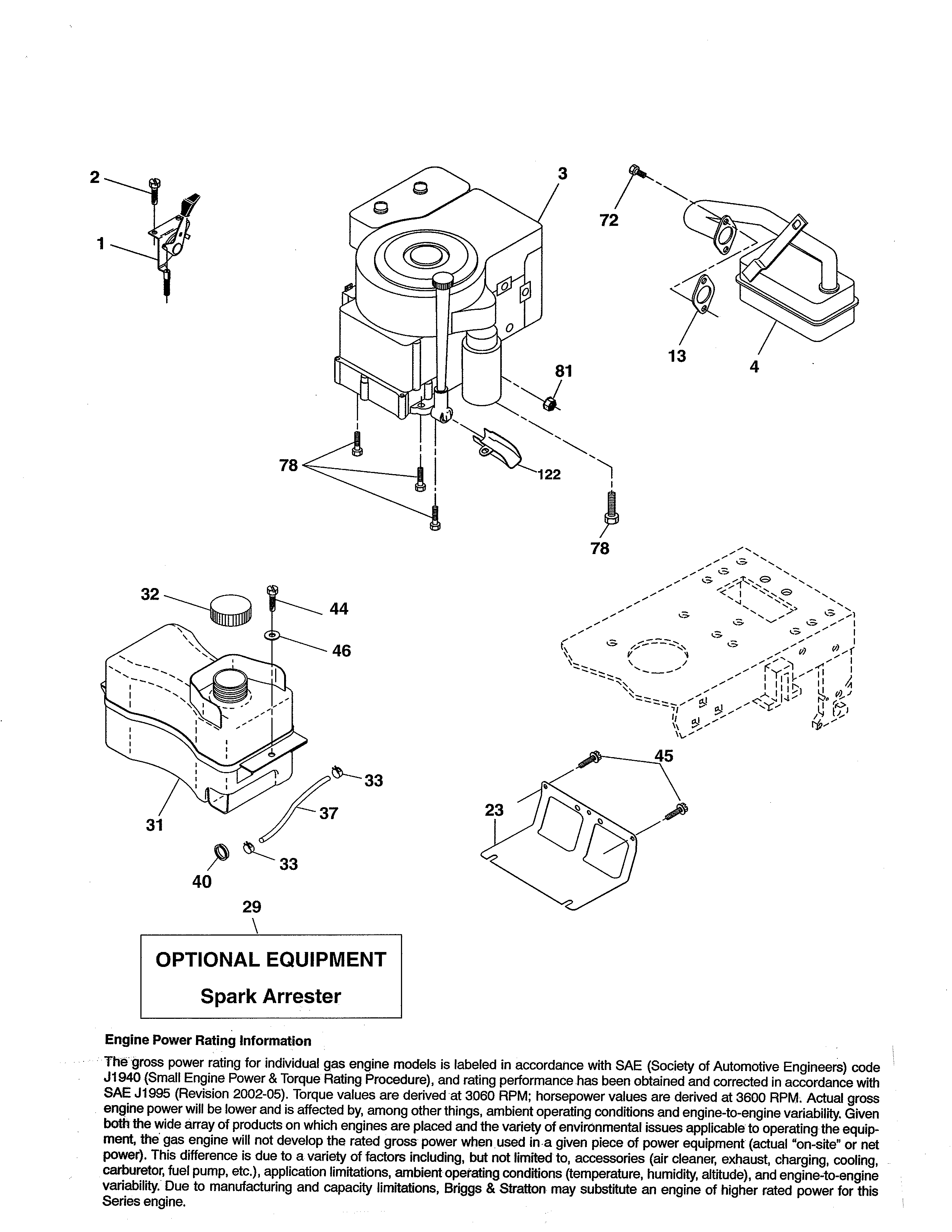 Ariens A175BG42 (96016002101) engine diagram