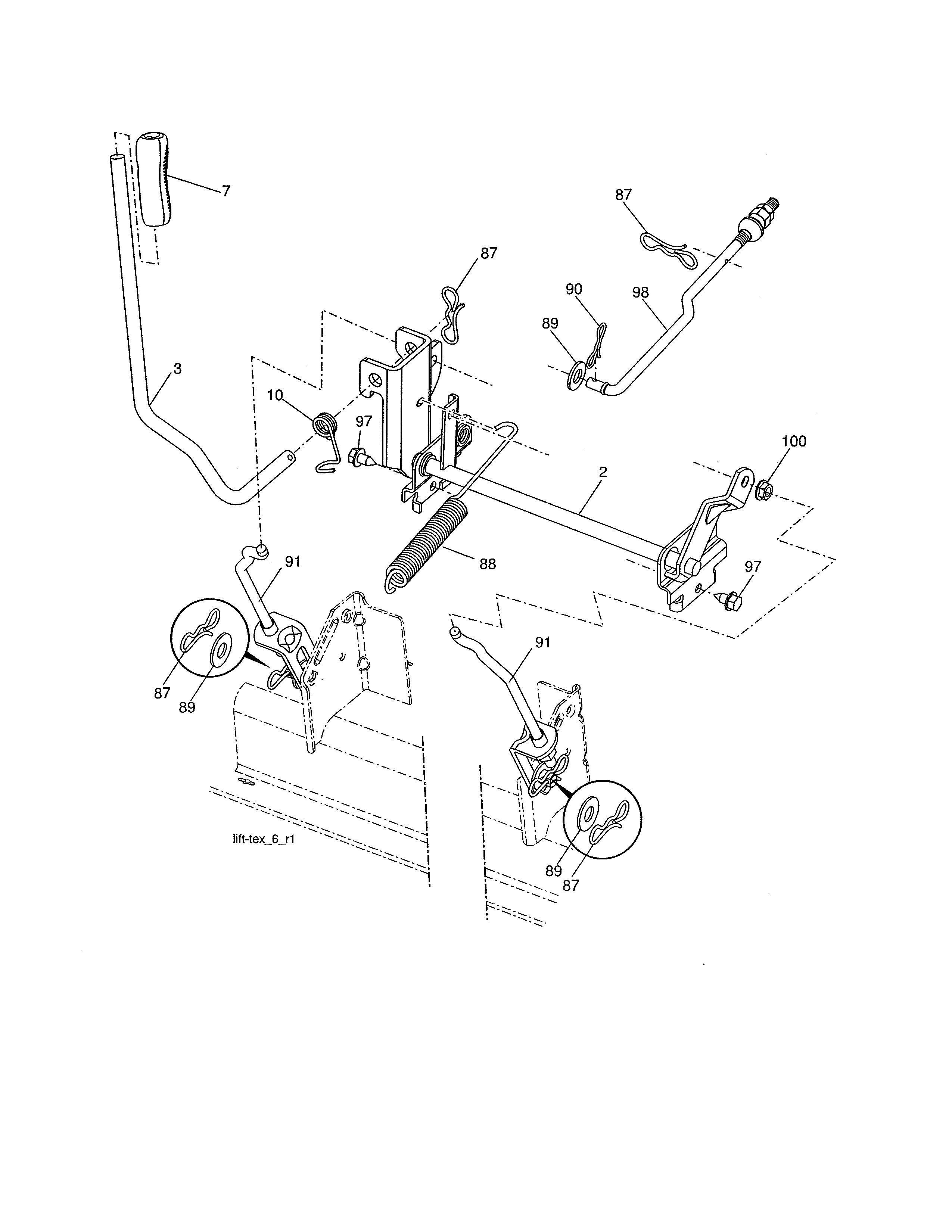 Ariens 936039 mower lift diagram