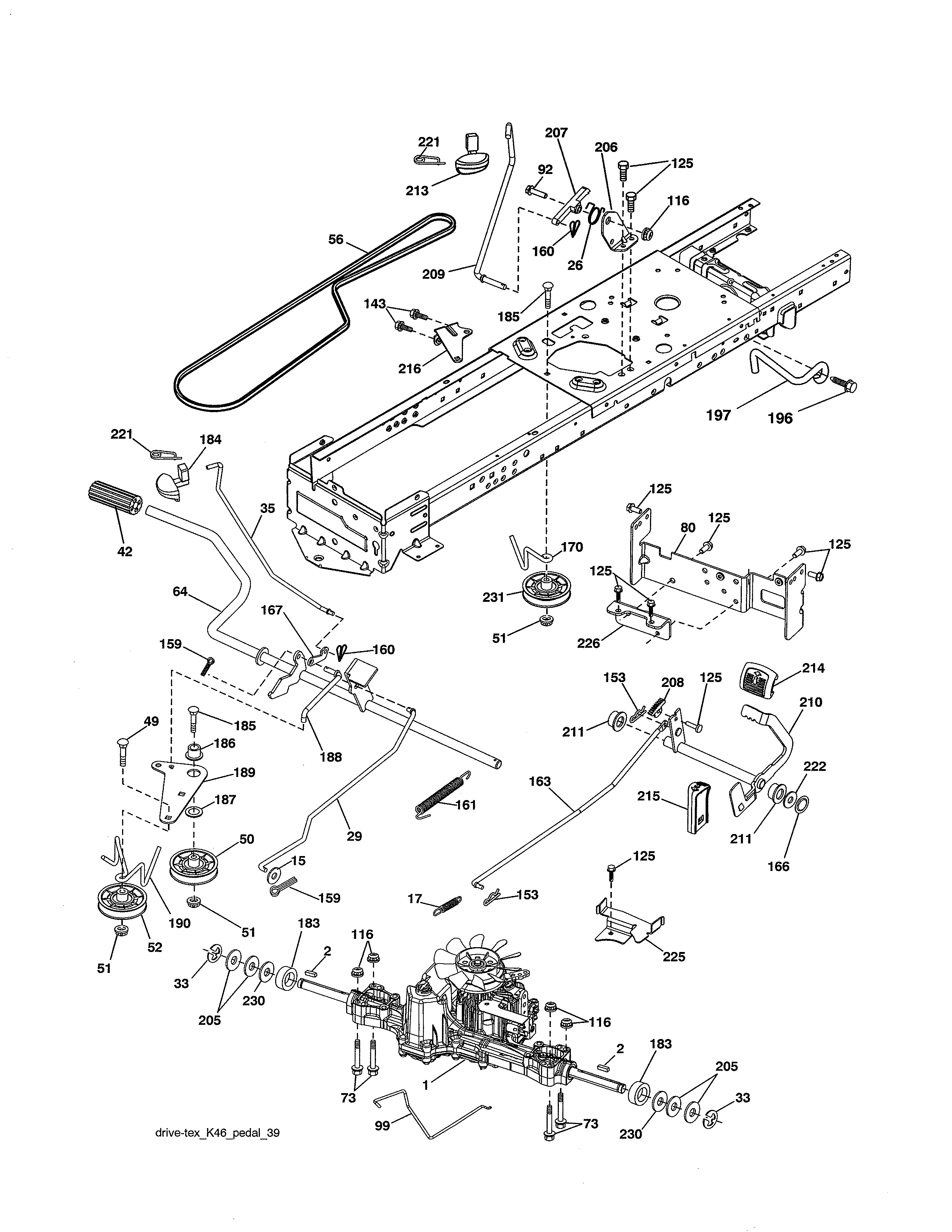 Ariens 96046000400 drive diagram