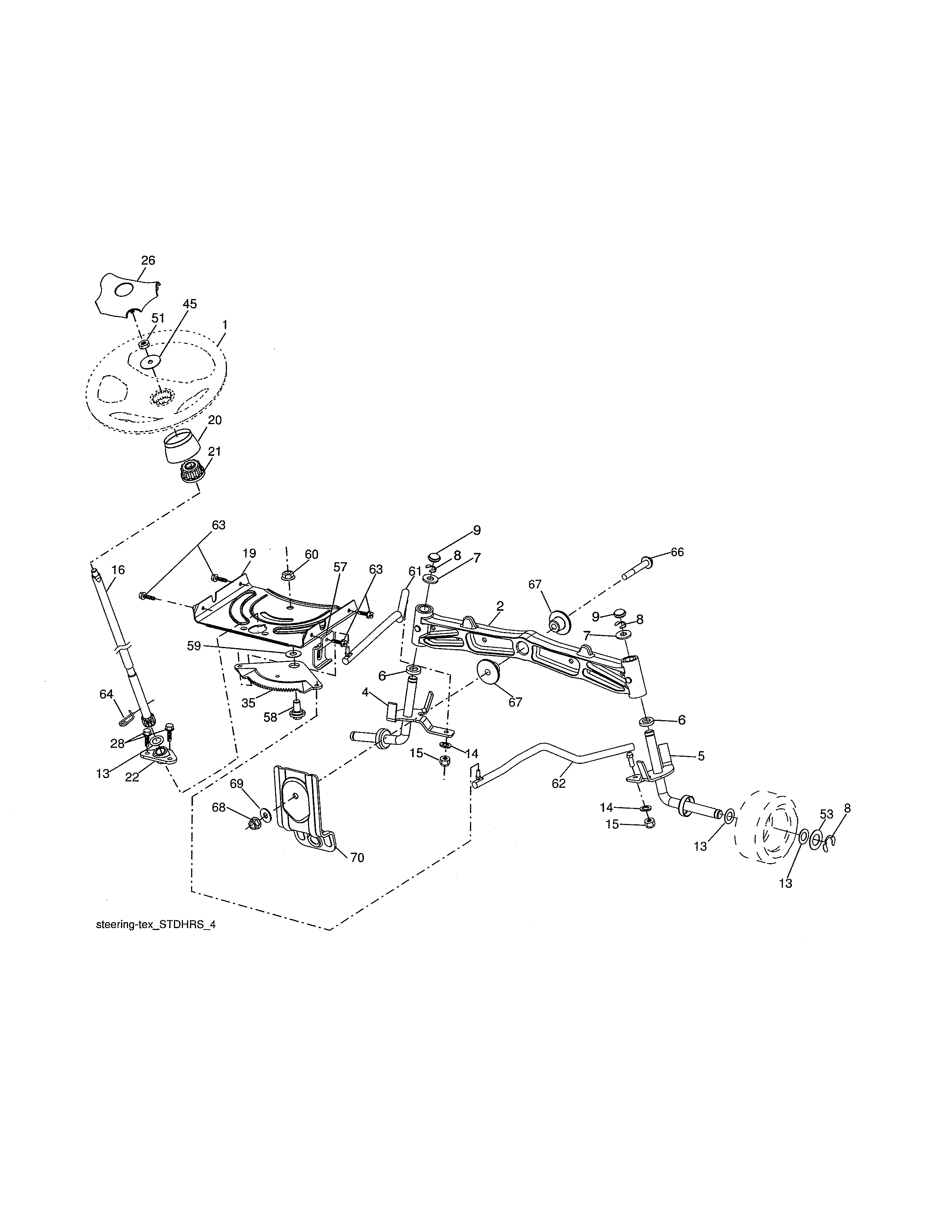 Ariens 96046000400 steering diagram