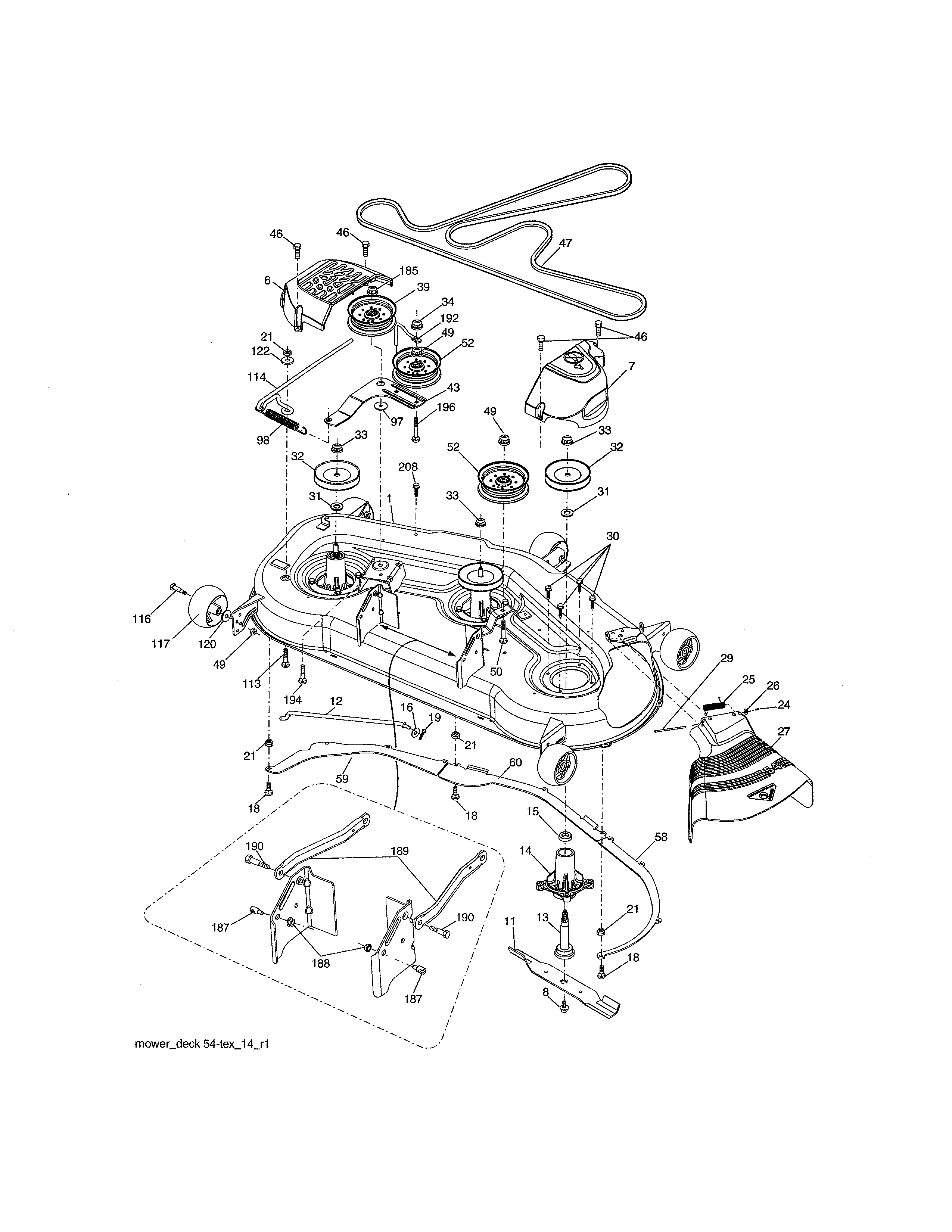 Ariens 96046000400 mower deck diagram