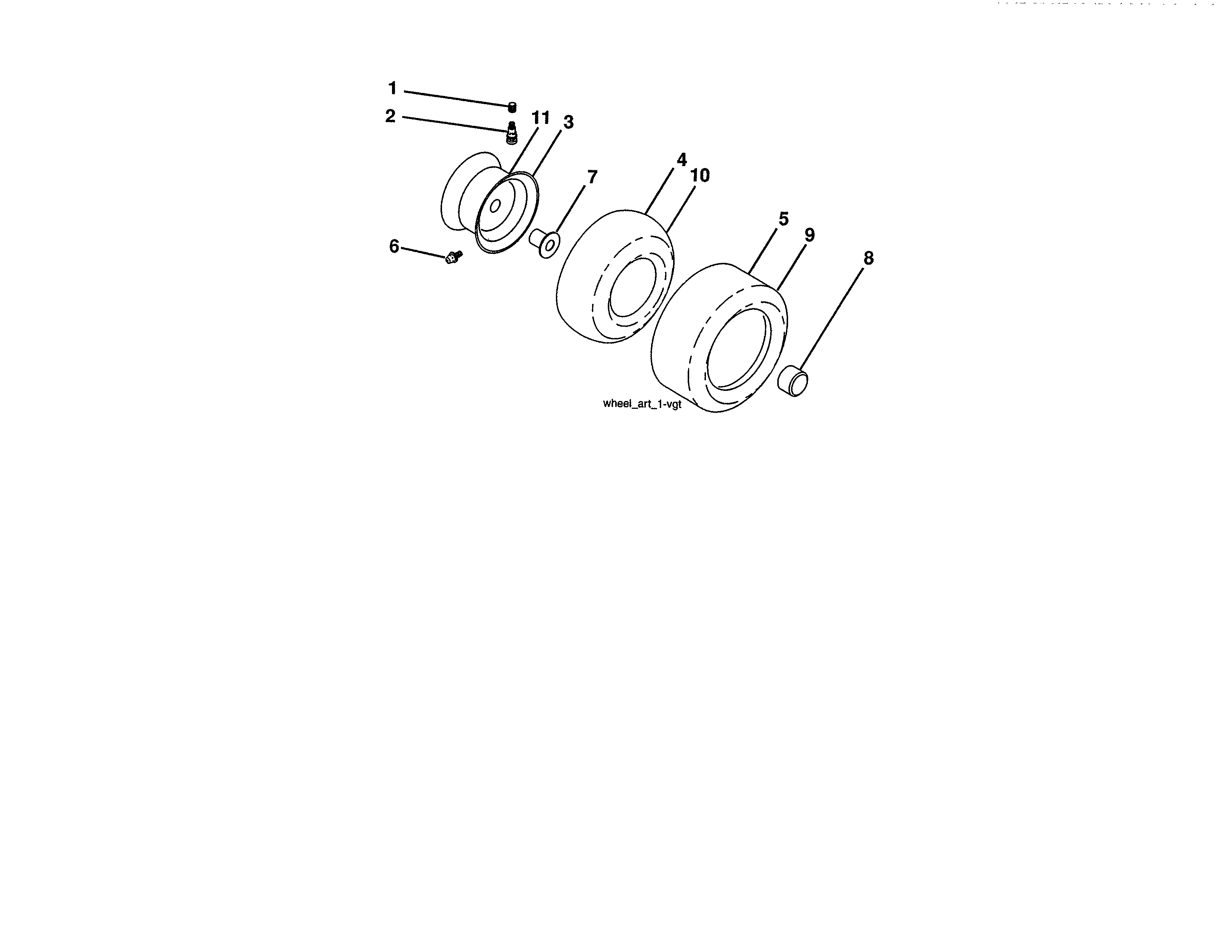 Ariens 96046000400 wheels and tires diagram