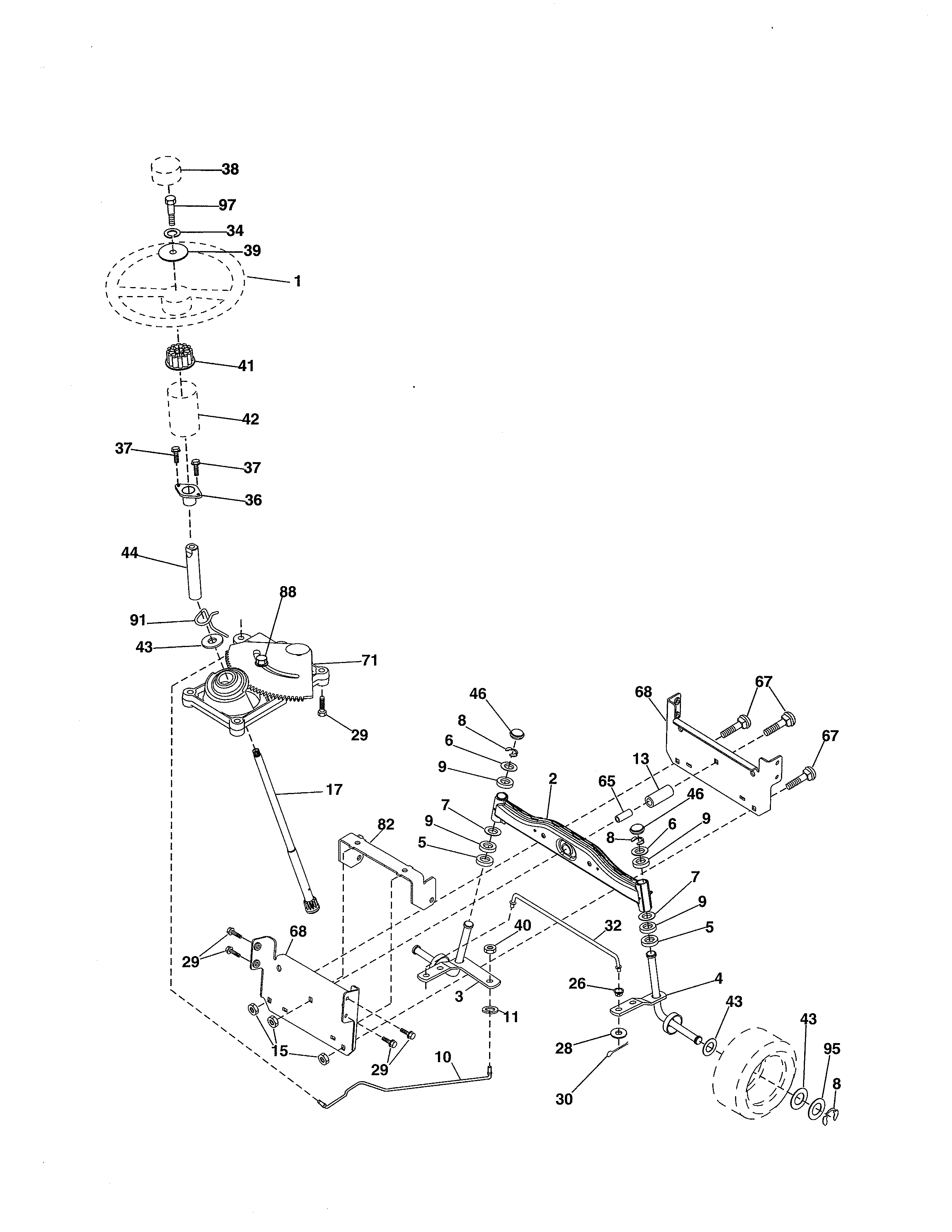 Ariens 96016002300 steering diagram