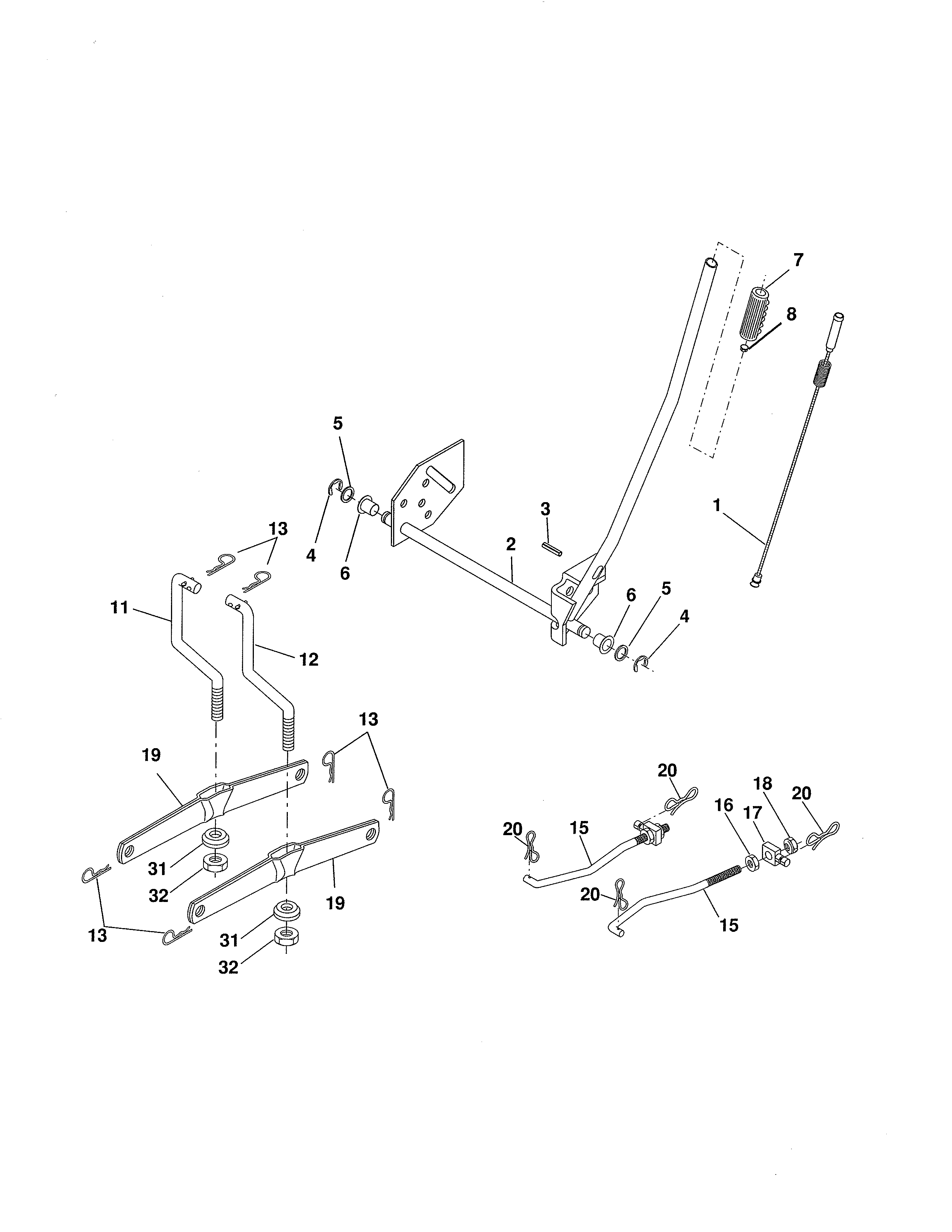 Ariens 96016002300 mower lift diagram