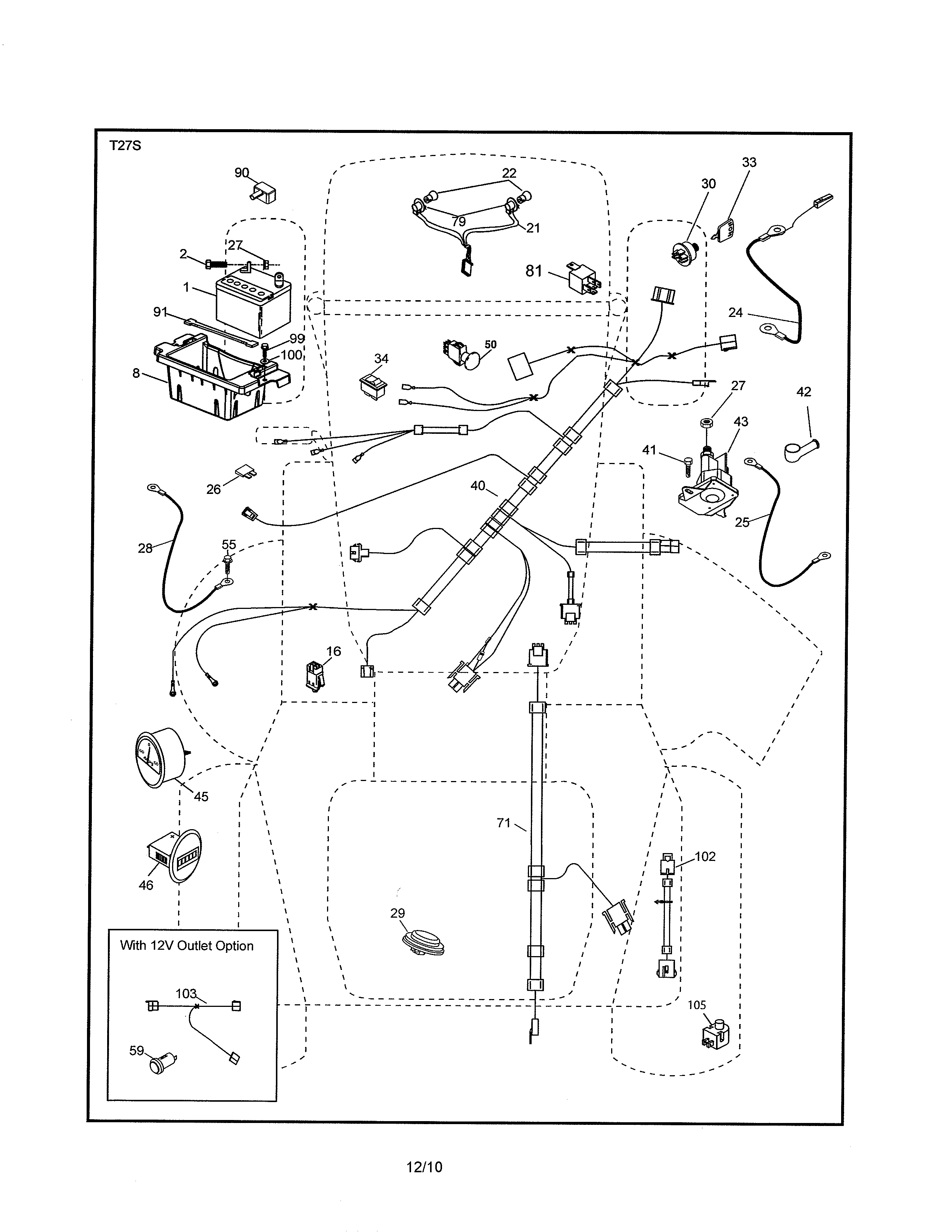 Dixon D22KH46 (96046001200) electrical diagram