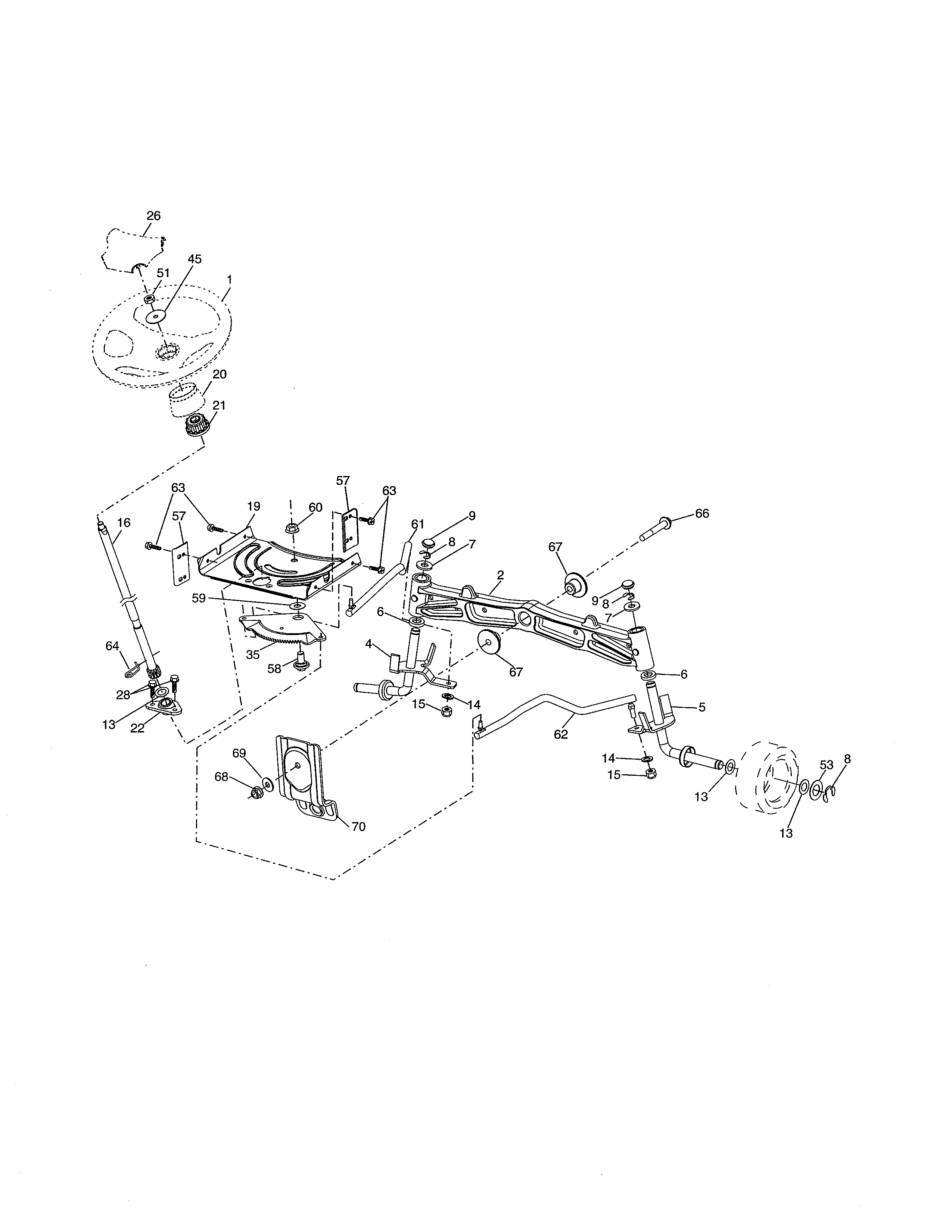 Dixon D22KH46 (96046001200) steering diagram
