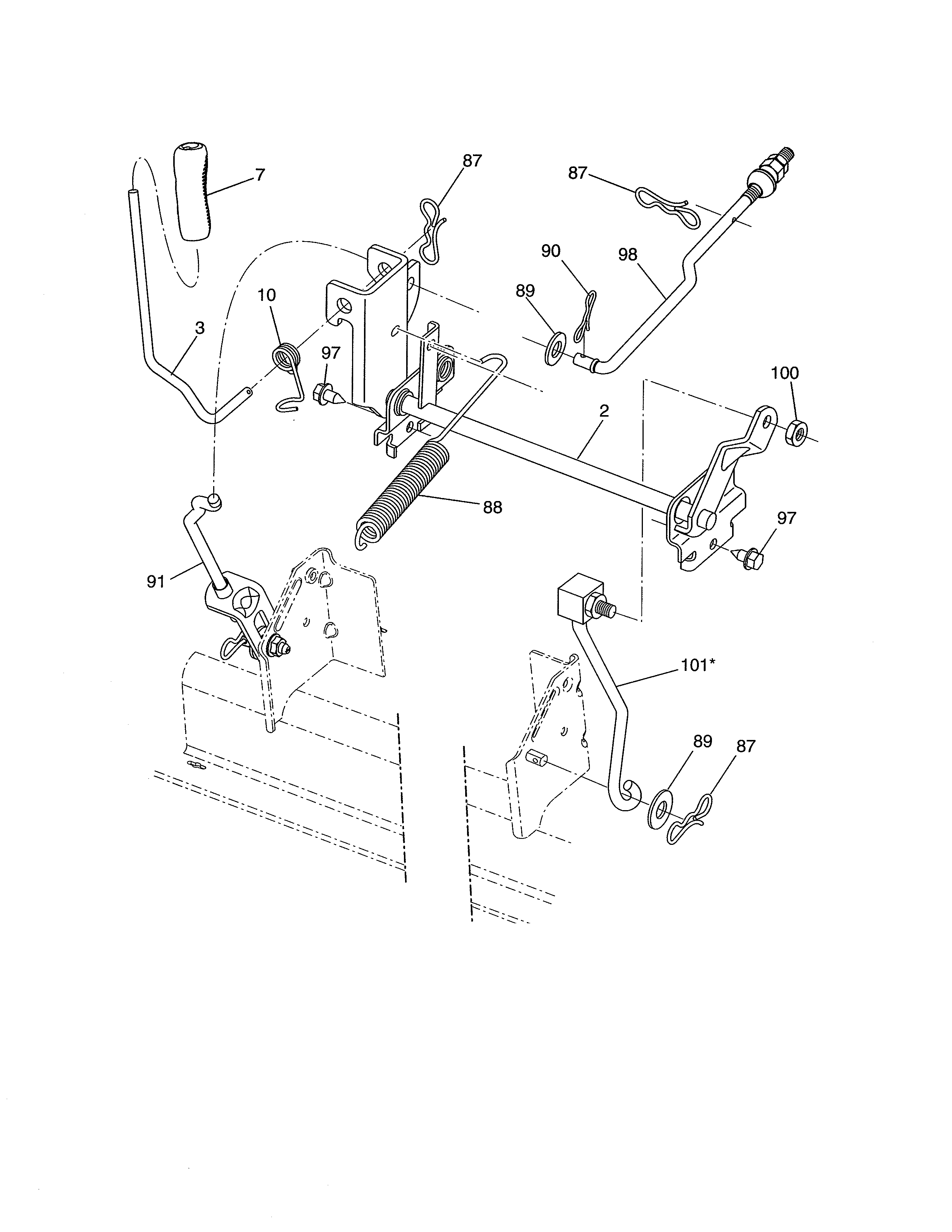 Dixon D22KH46 (96046001200) mower lift diagram