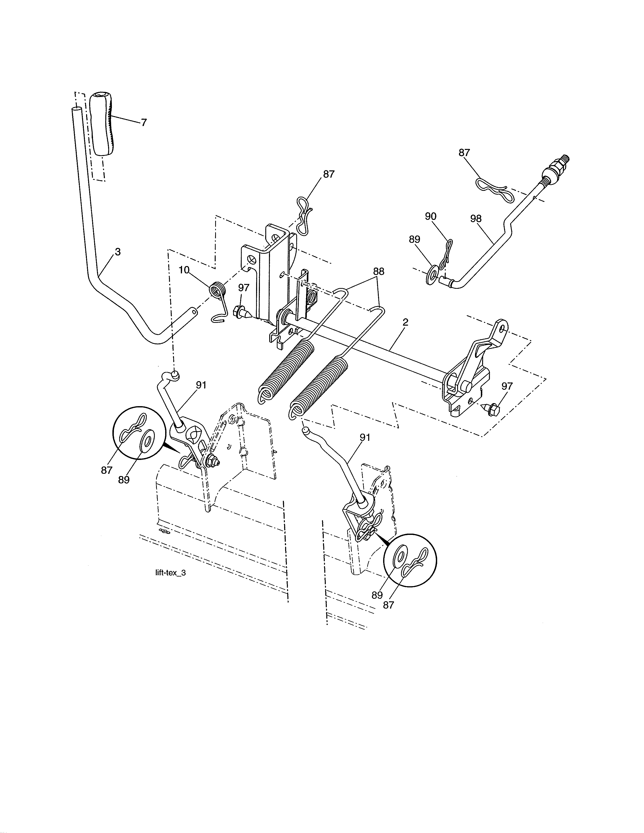Dixon 96046002000 mower lift diagram