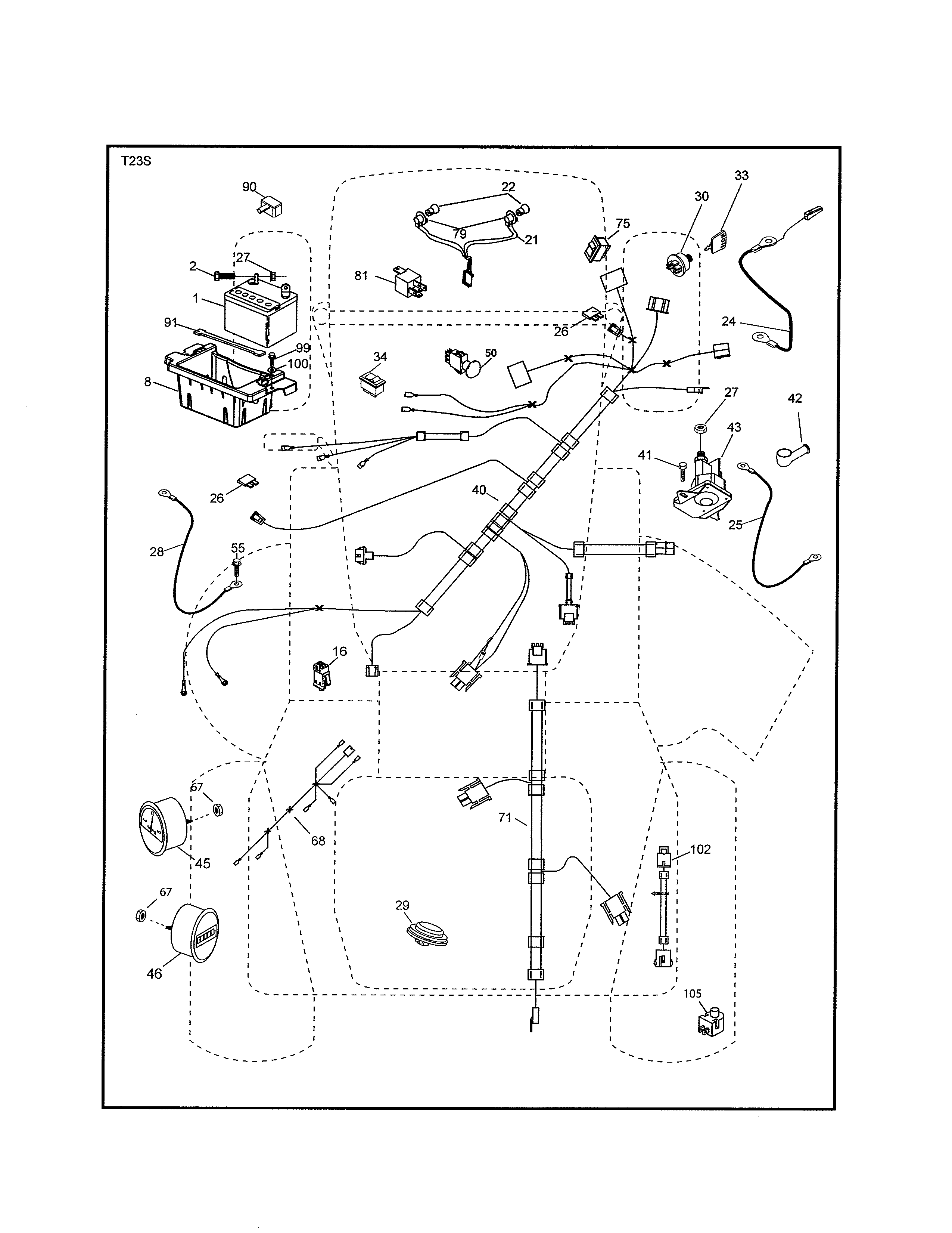 Dixon D26KH54 (96046001300) electrical diagram