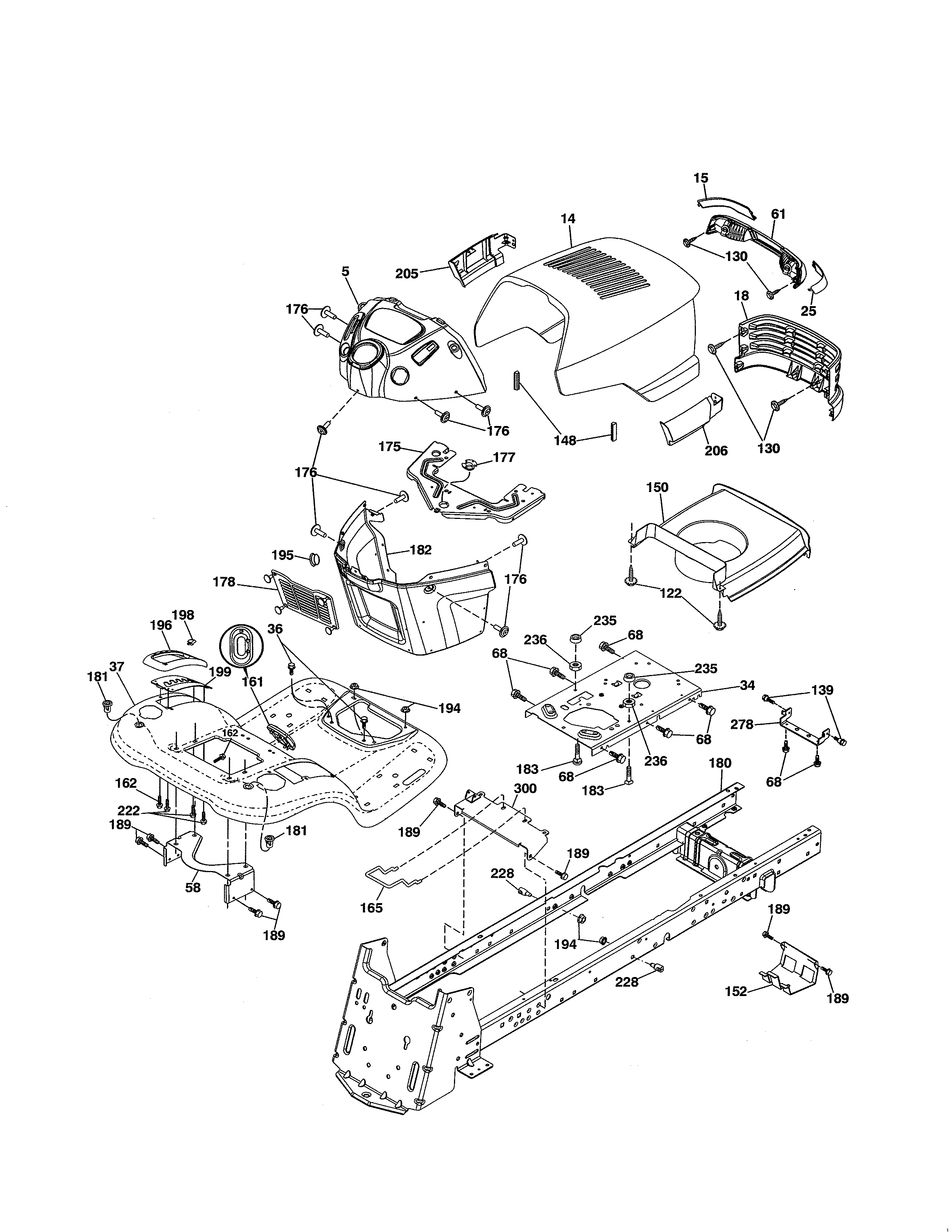 Dixon D26KH54 (96046001300) chassis diagram