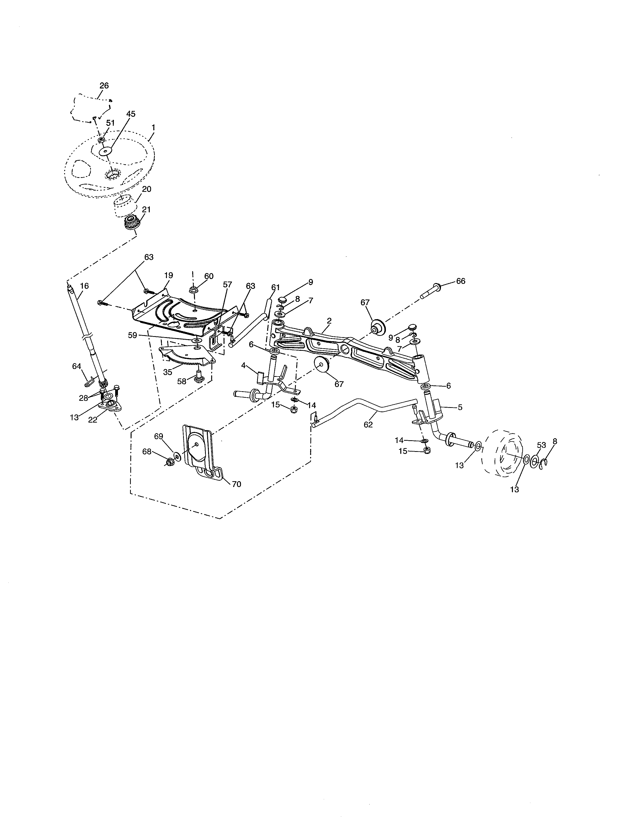 Dixon D26KH54 (96046001300) steering diagram