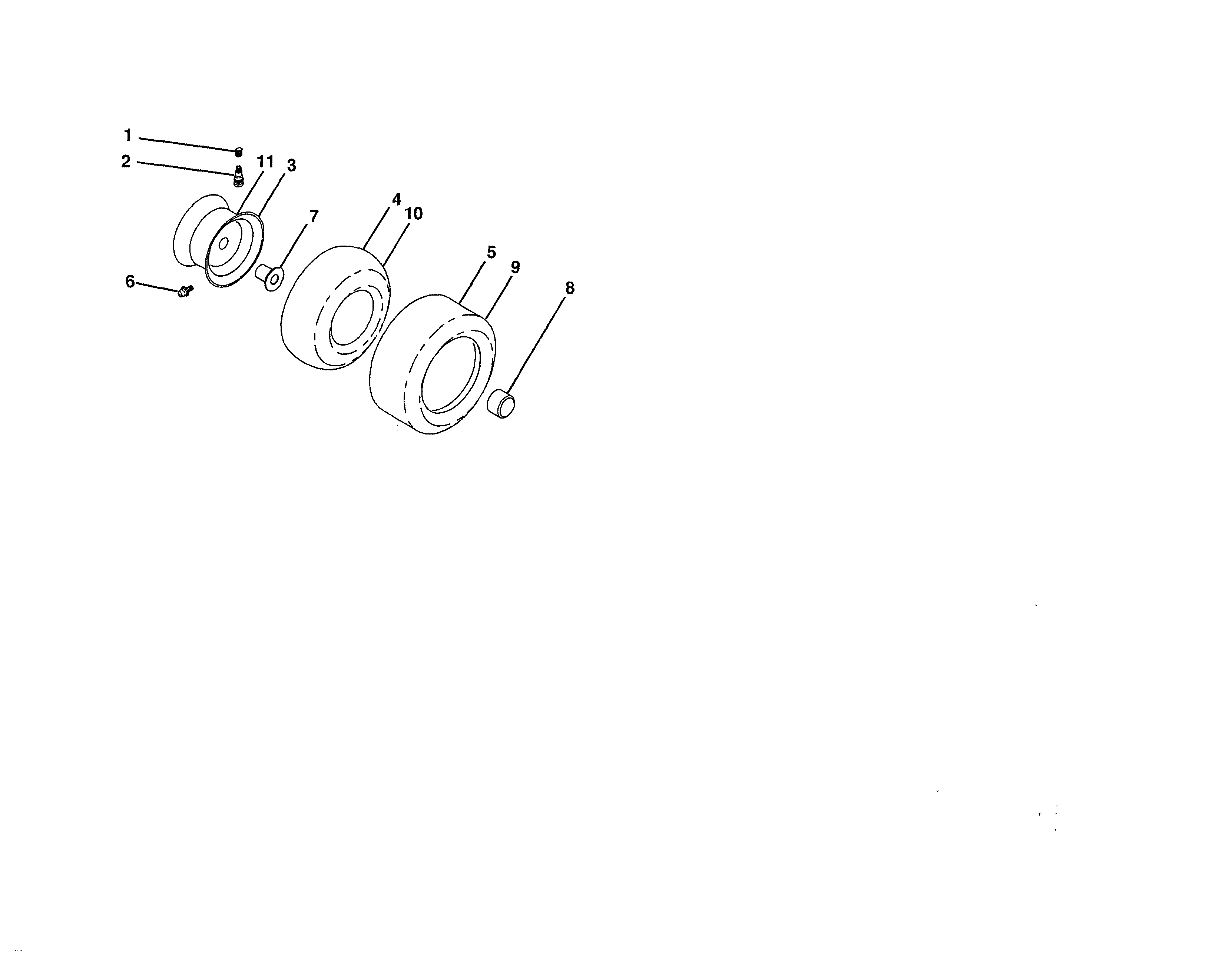 Dixon D26KH54 (96046001300) wheels and tires diagram