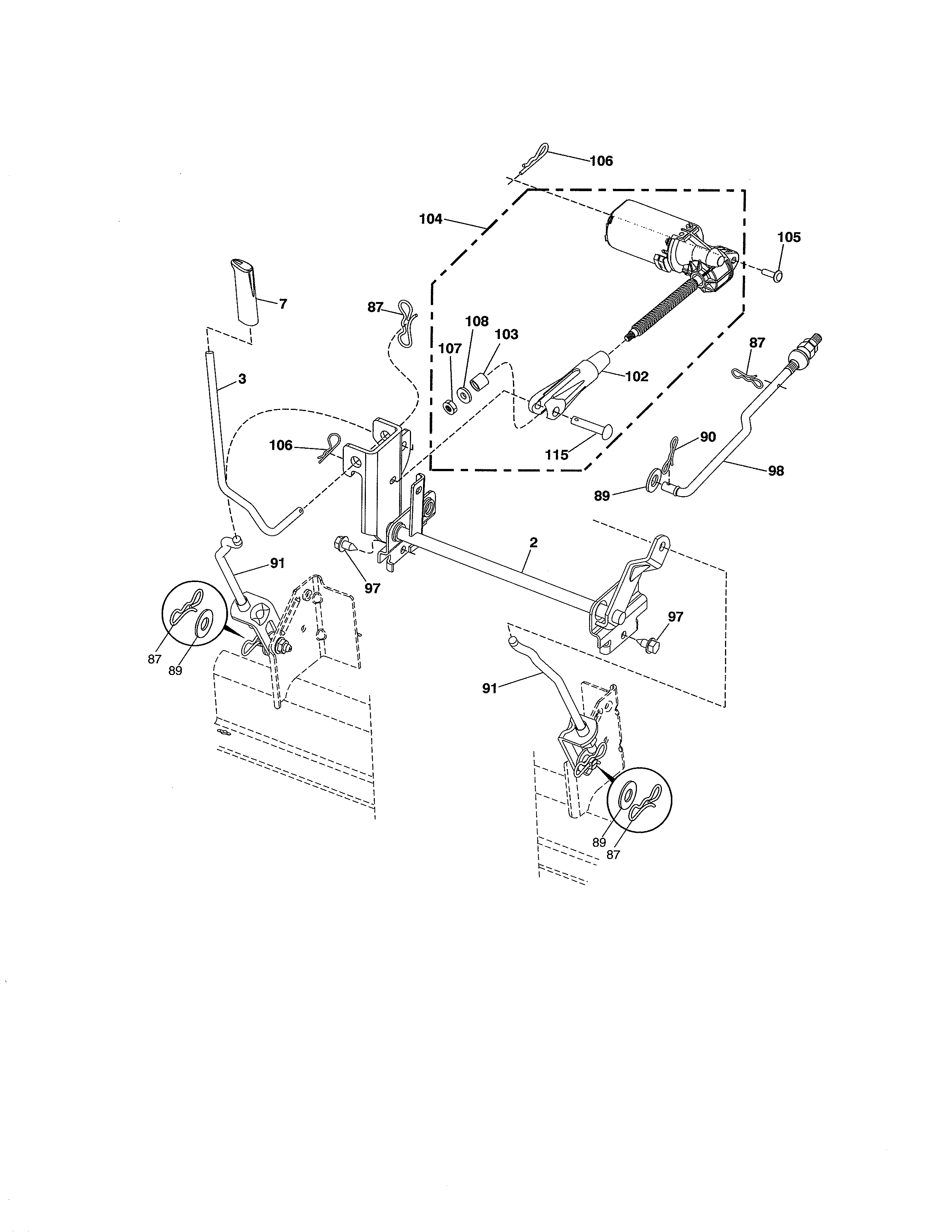 Dixon D26KH54 (96046001300) mower lift diagram