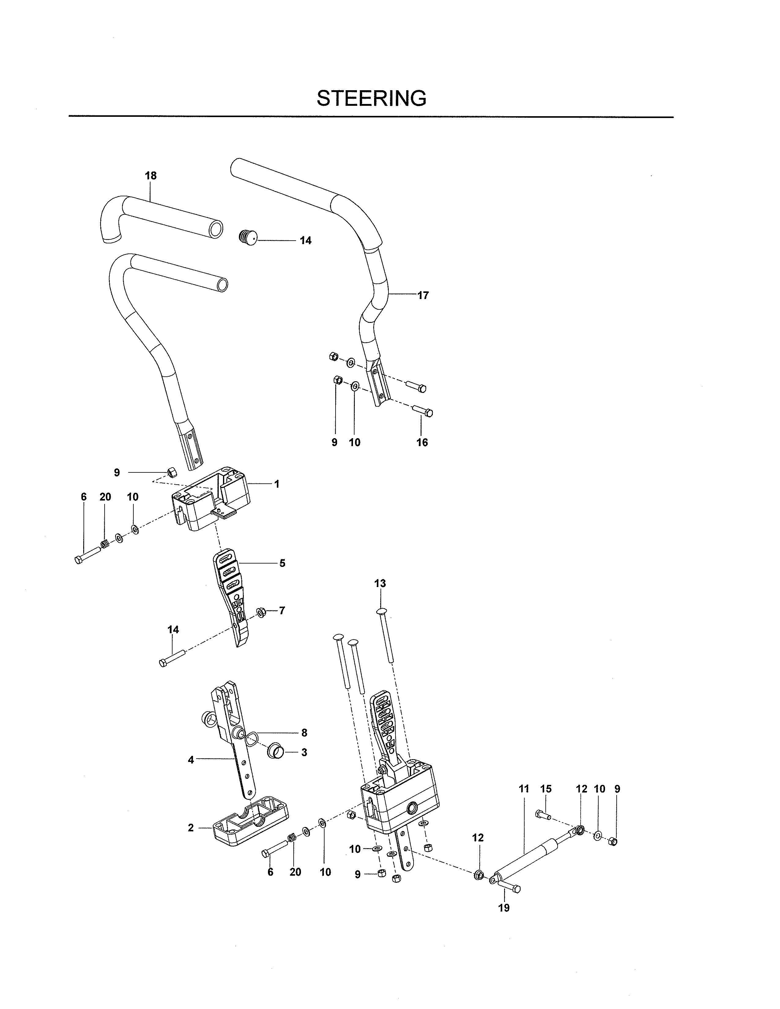 Dixon 115148427 steering diagram
