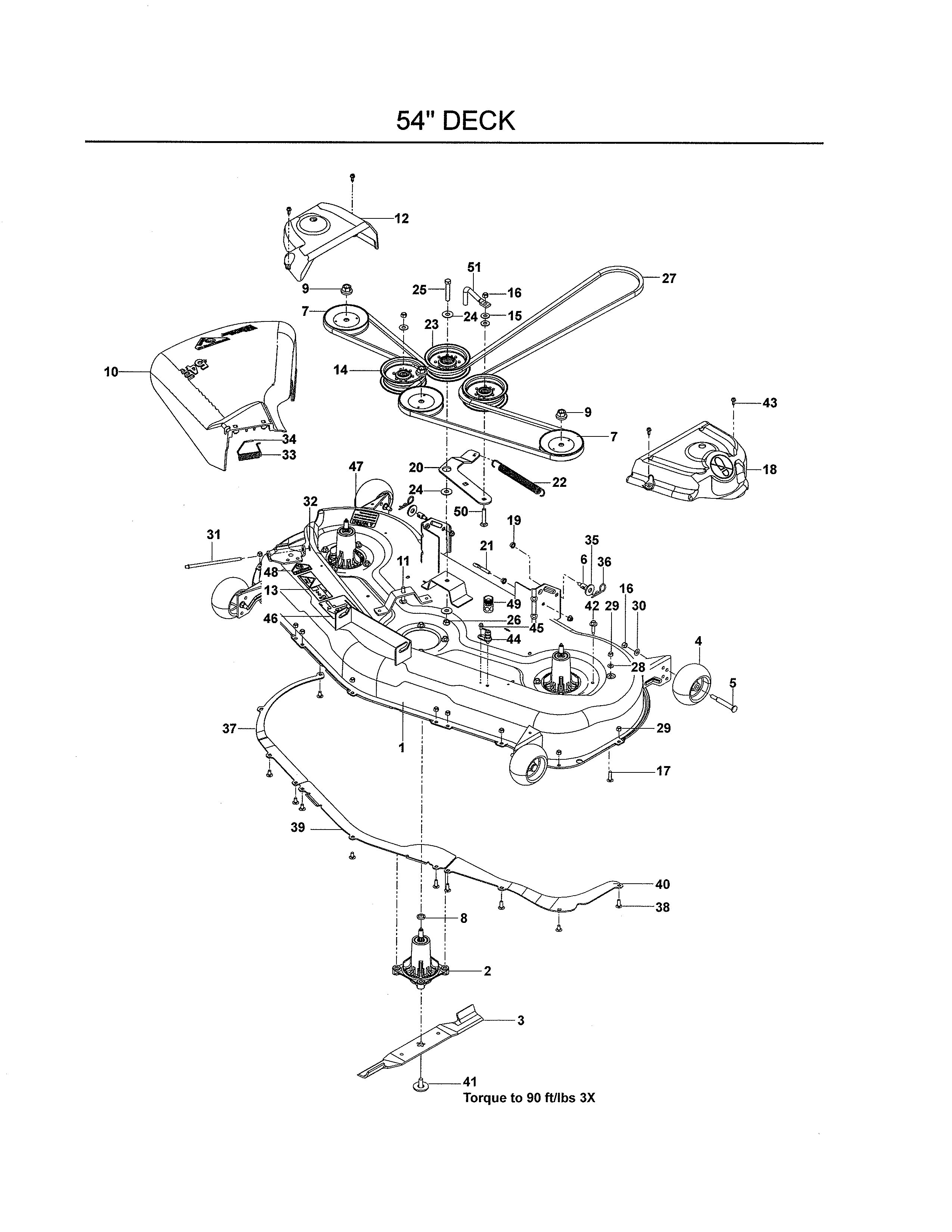 Dixon 115148427 54" deck diagram