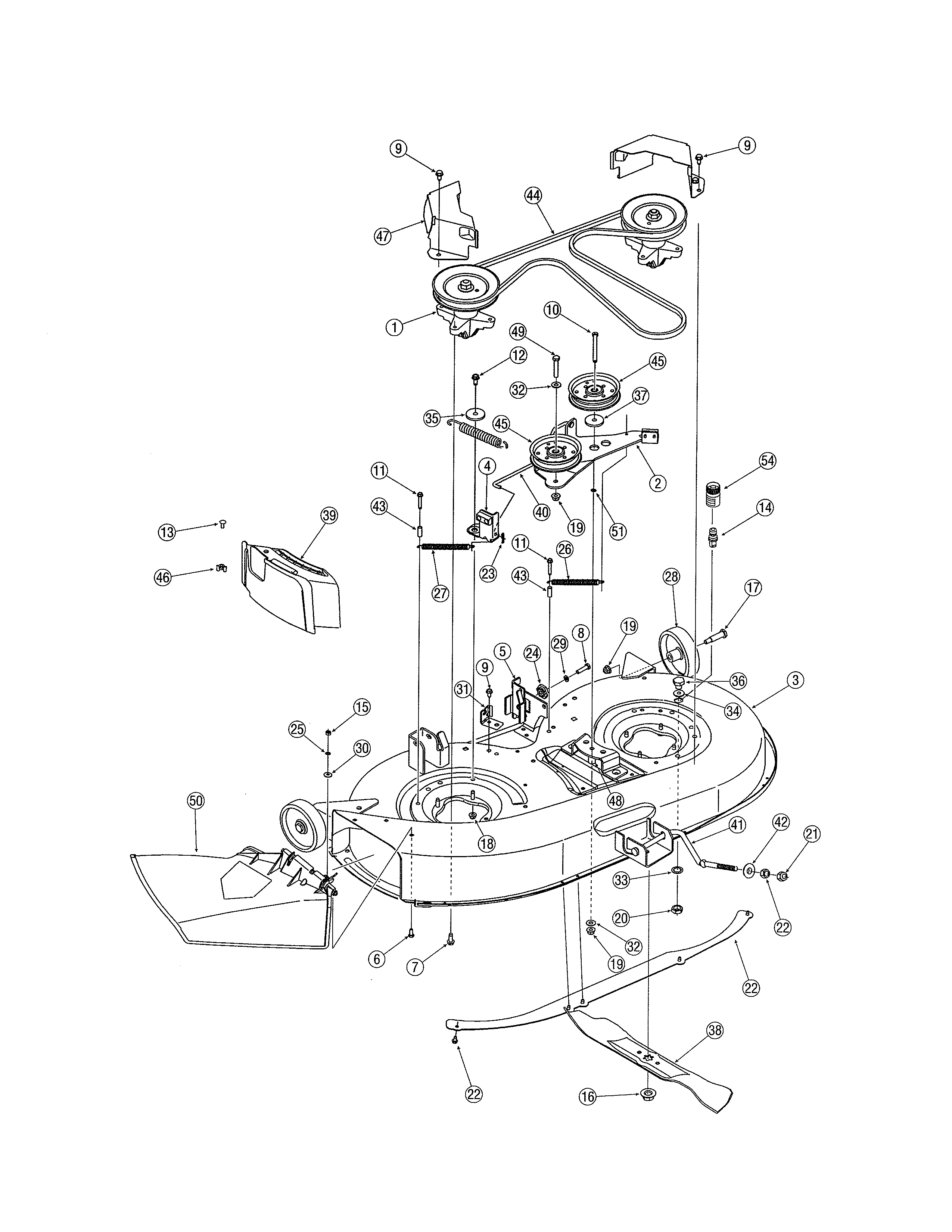 MTD 13AN771H729 42" deck diagram