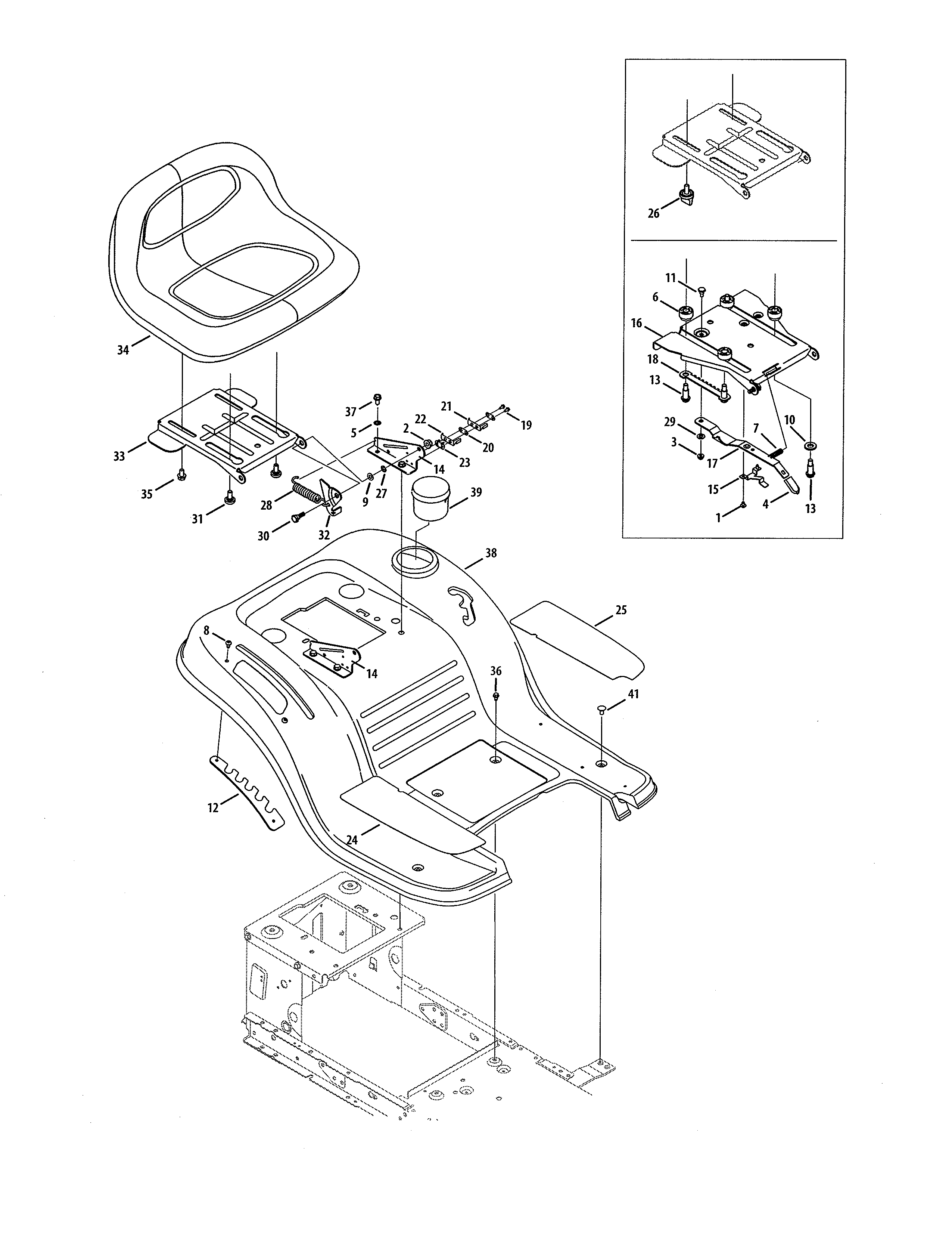 MTD 13RN772G029 seat diagram