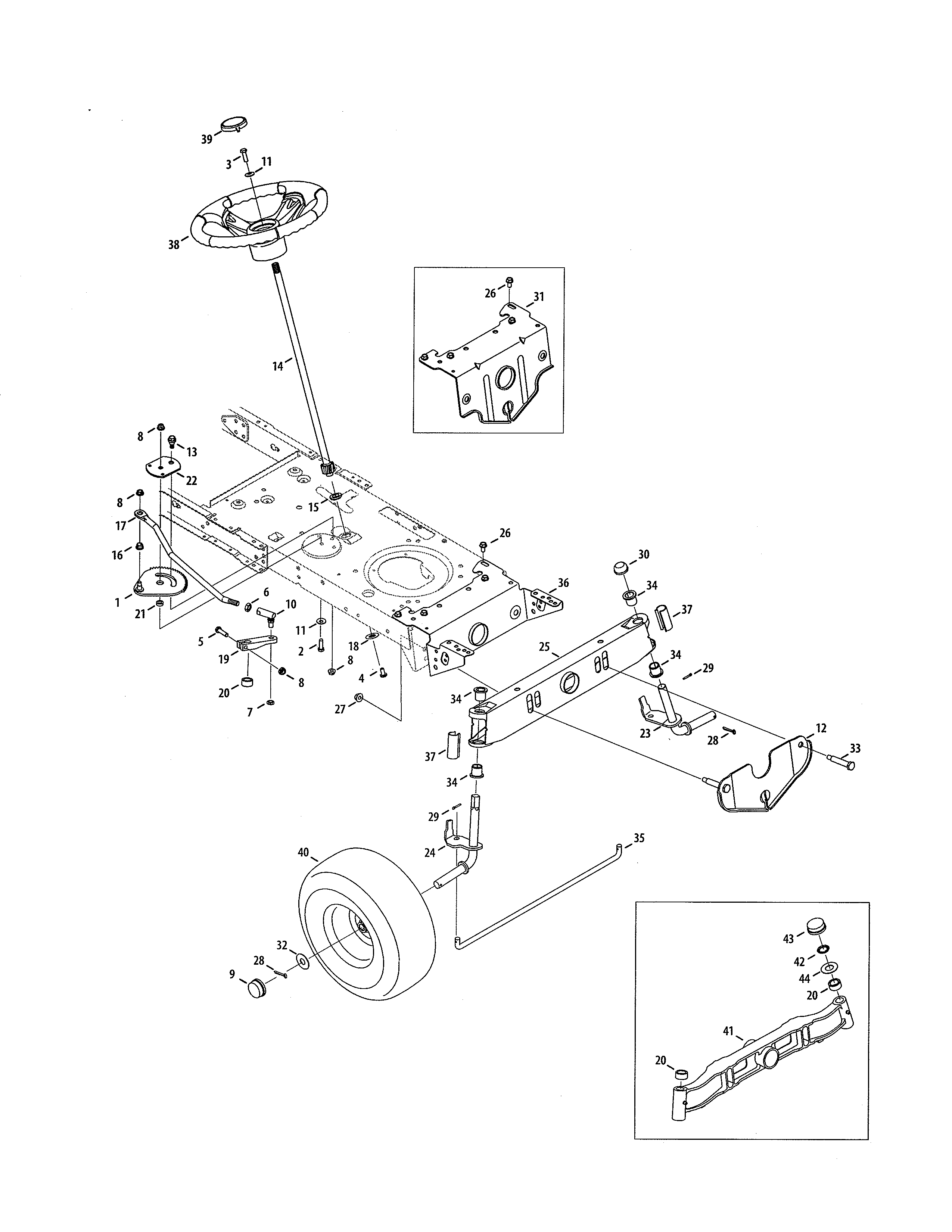 MTD 13RN772G029 steering diagram