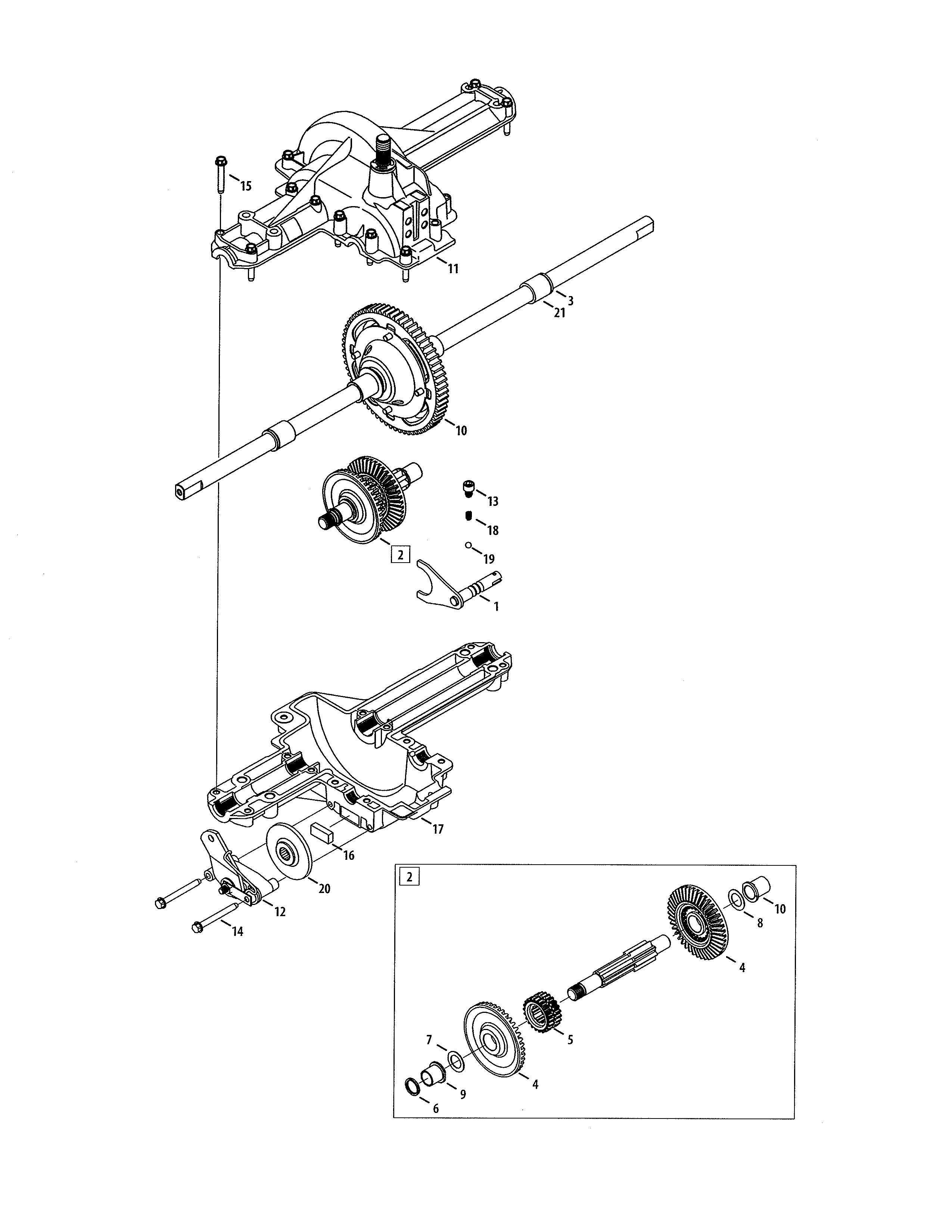 MTD 13RN772G029 drive shaft/differential diagram