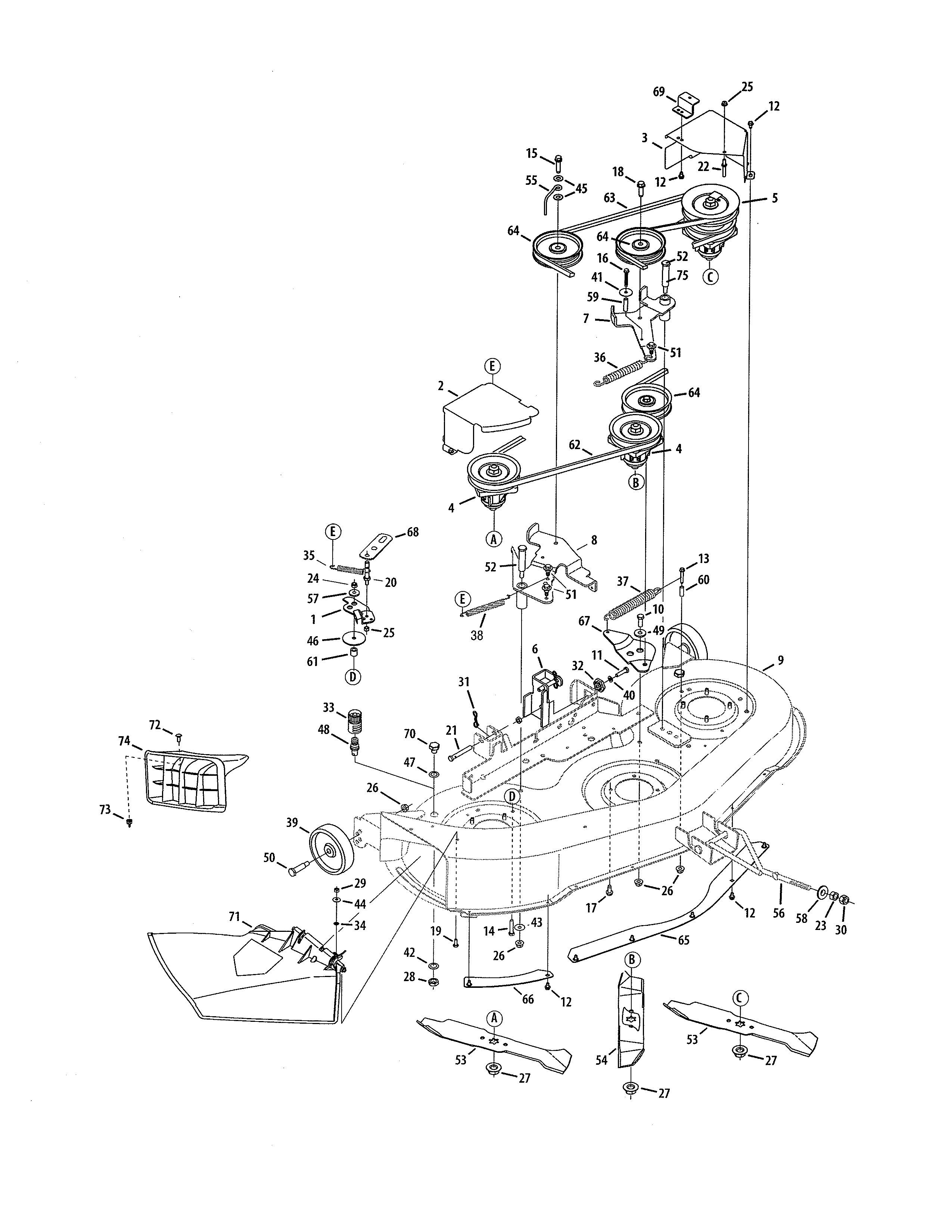 MTD 13RN772G029 46" deck diagram