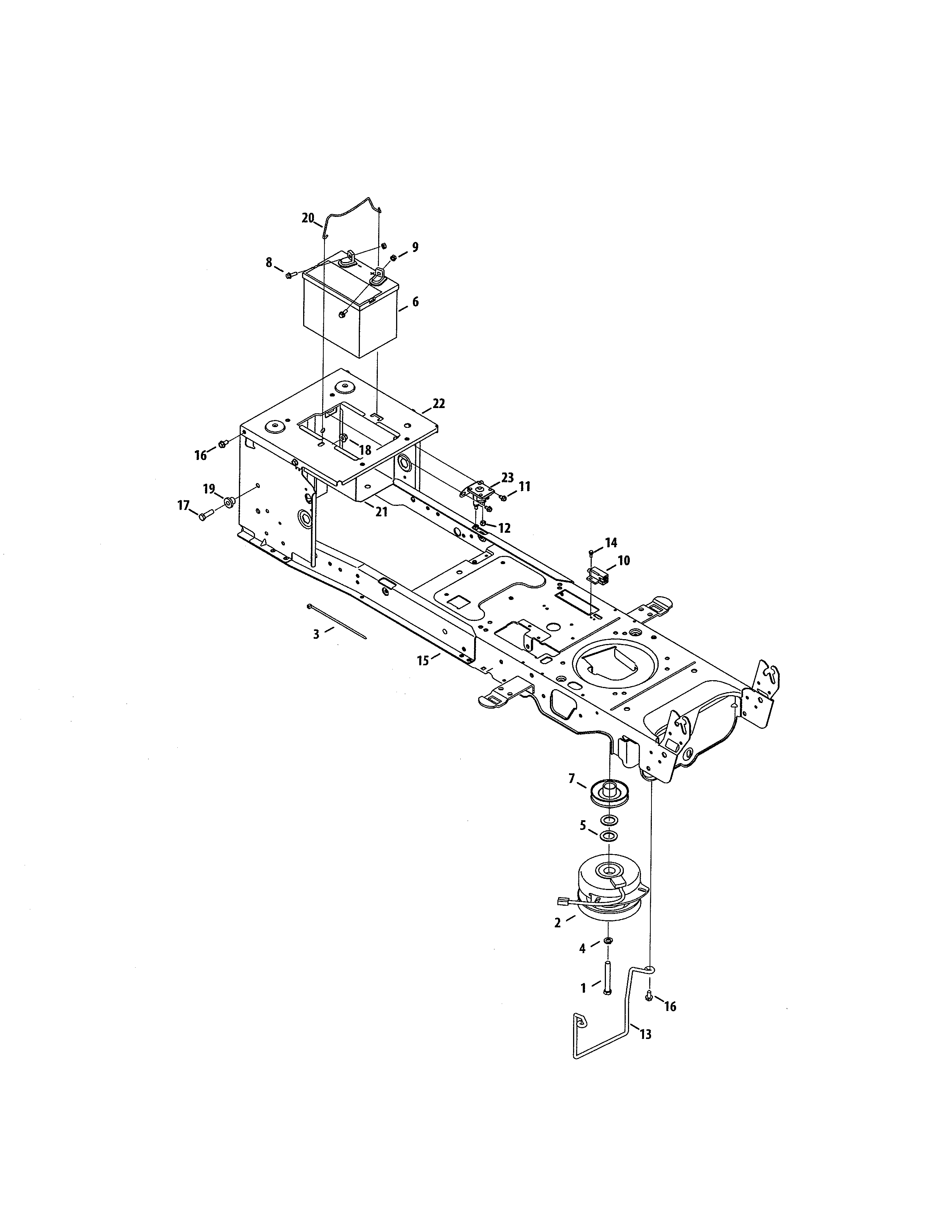 Cub Cadet 13RF91AP056 frame/electrical/pto diagram