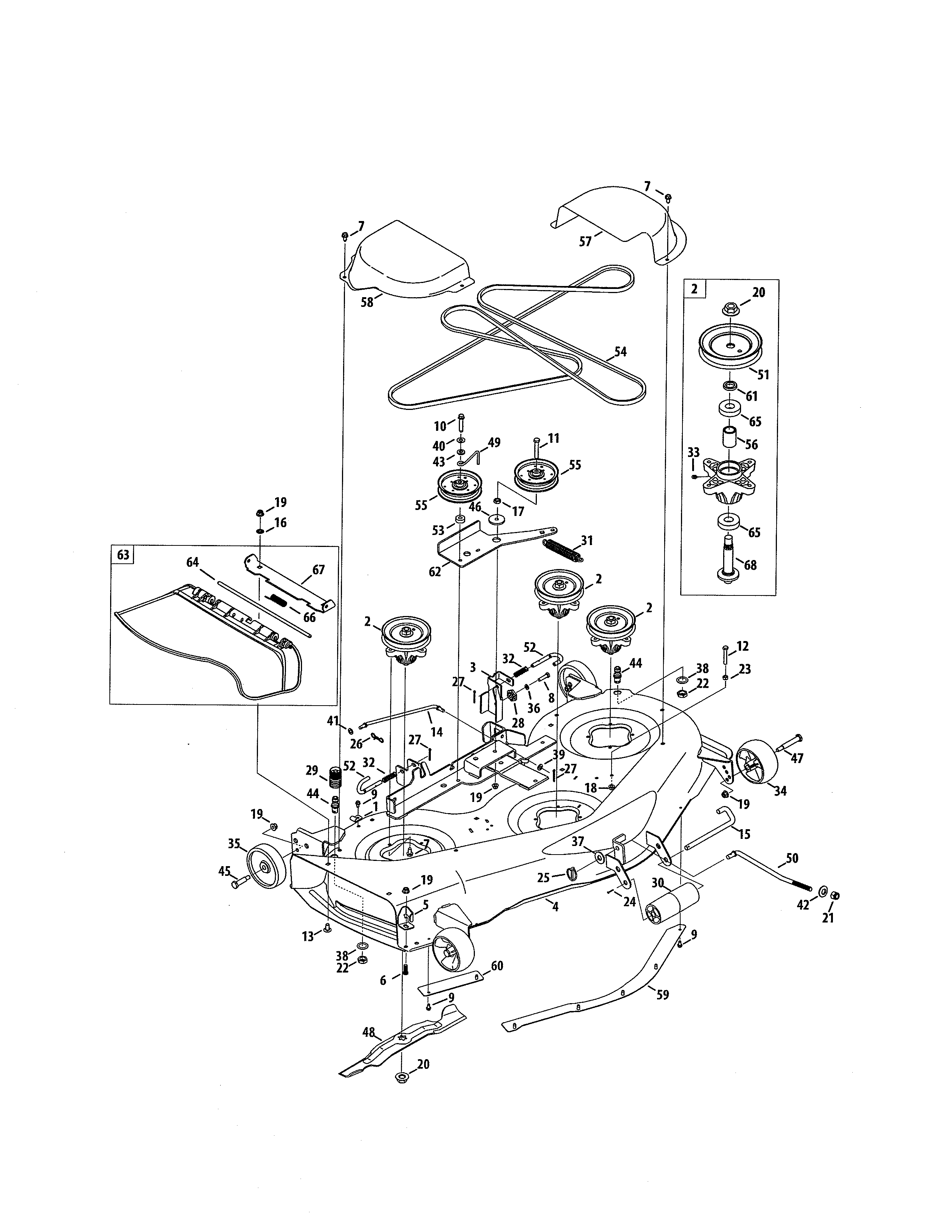 Cub Cadet 13RF91AP056 50" deck diagram