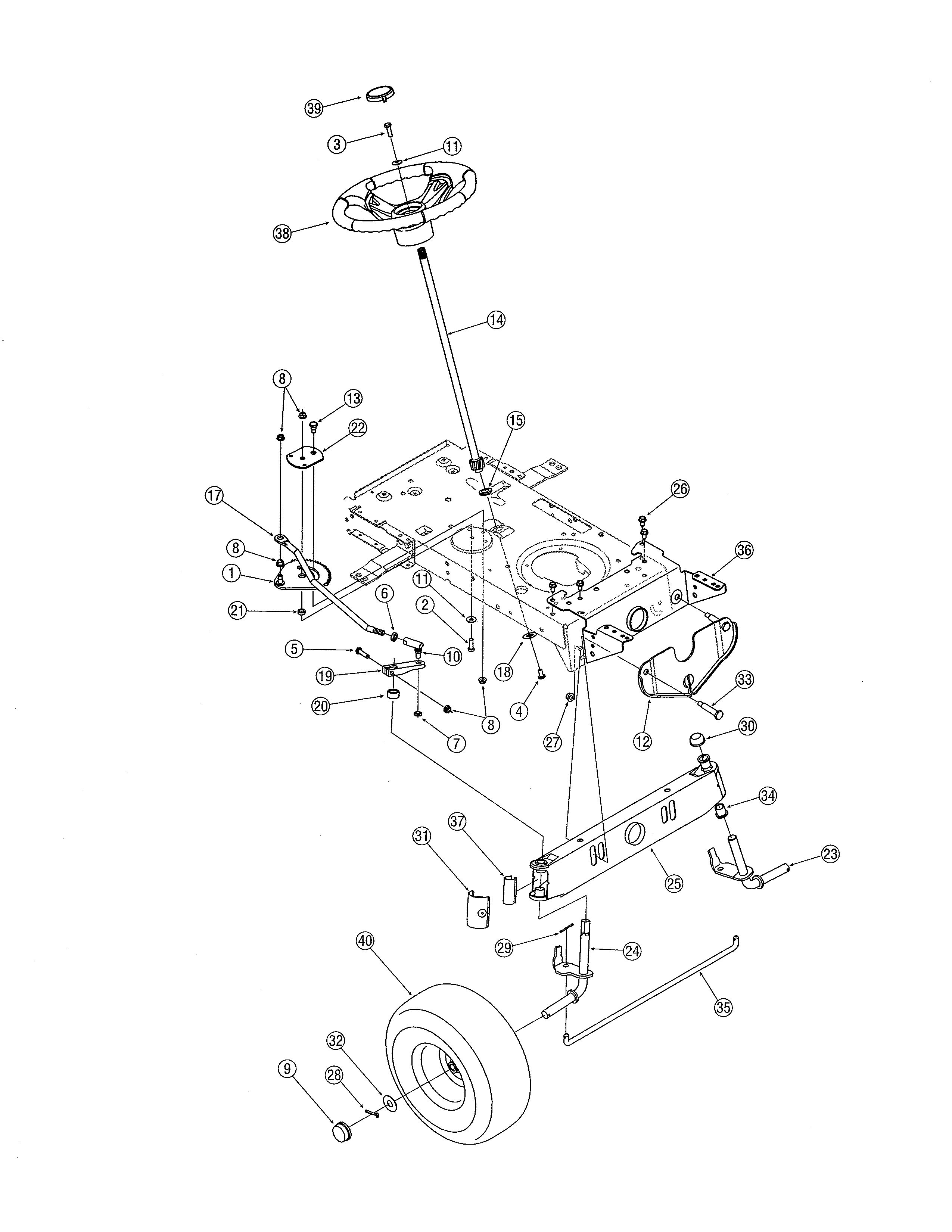 MTD 13AJ771G713 steering diagram