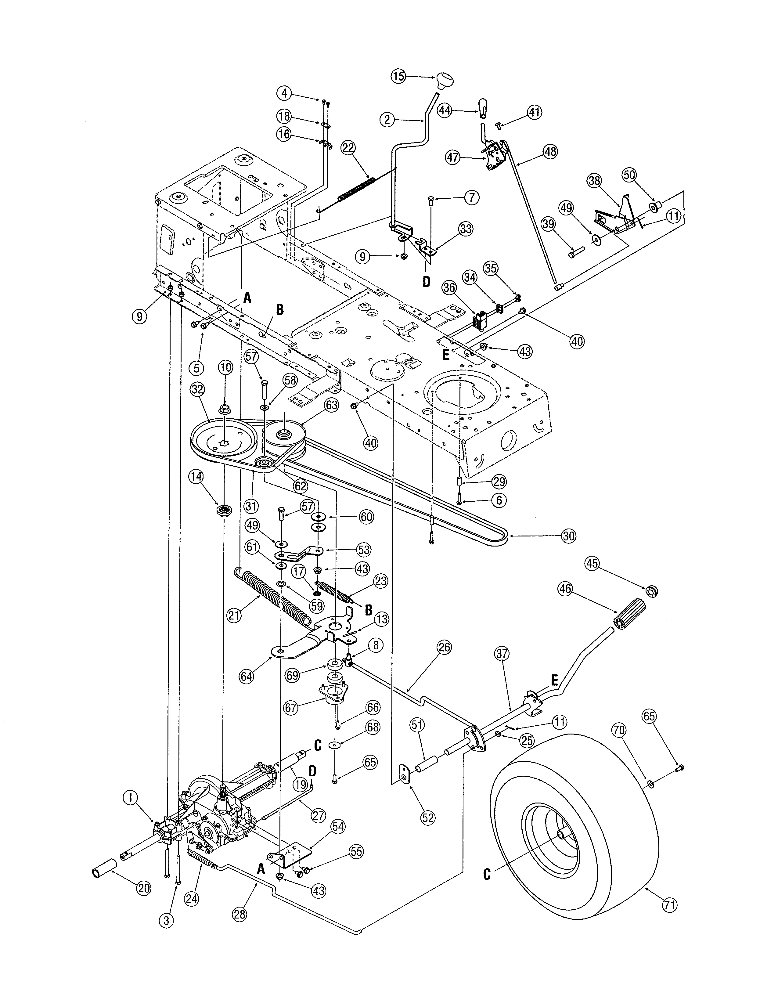 MTD 13AJ771G713 transmission diagram