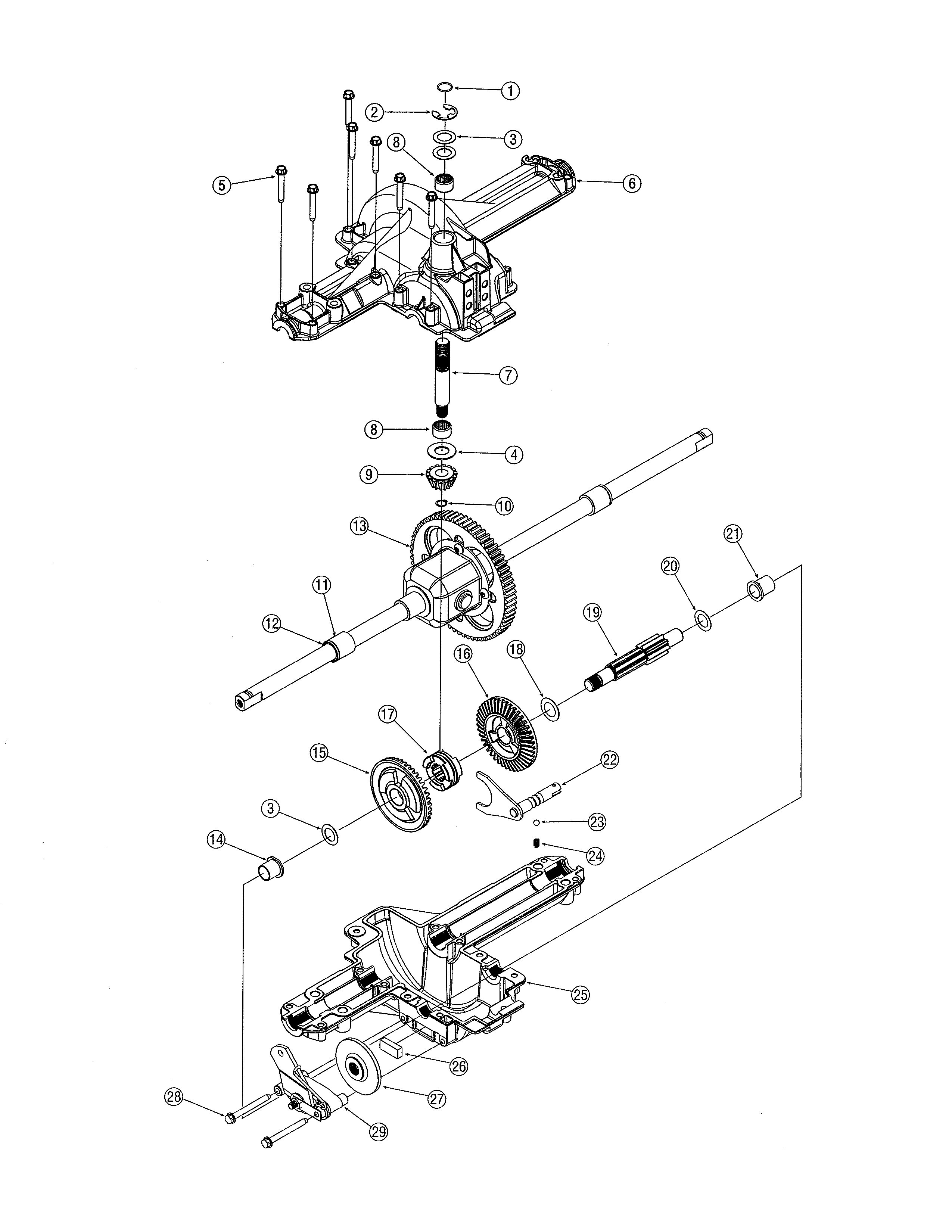MTD 13AJ771G713 drive shaft/differential diagram