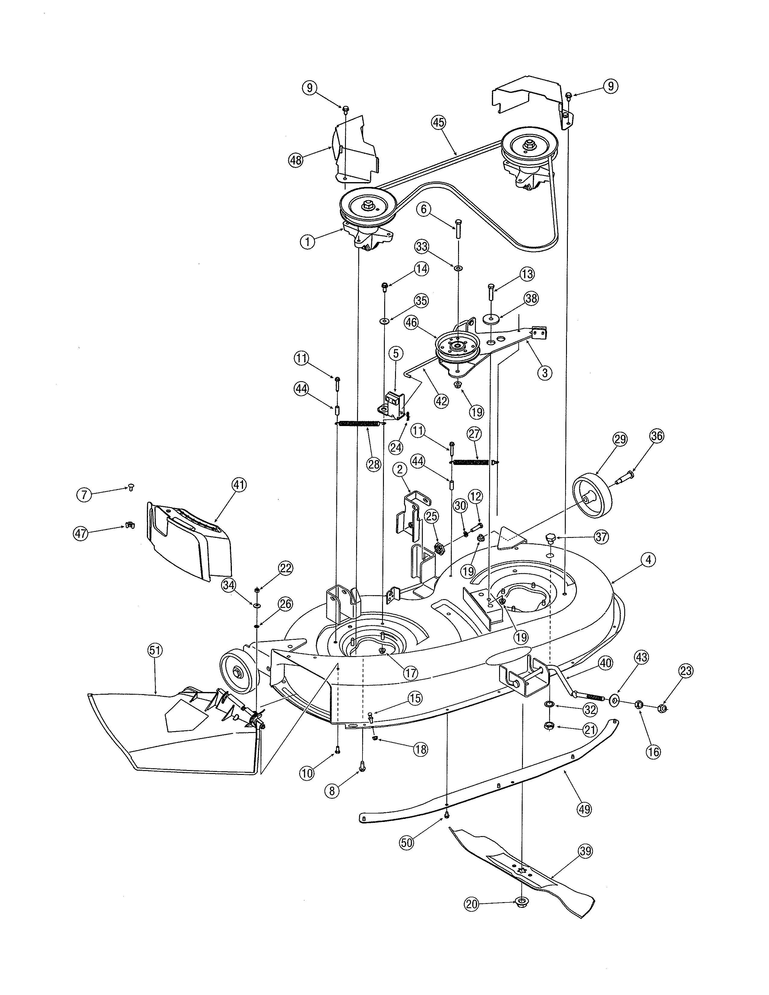 MTD 13AJ771G713 38" deck diagram