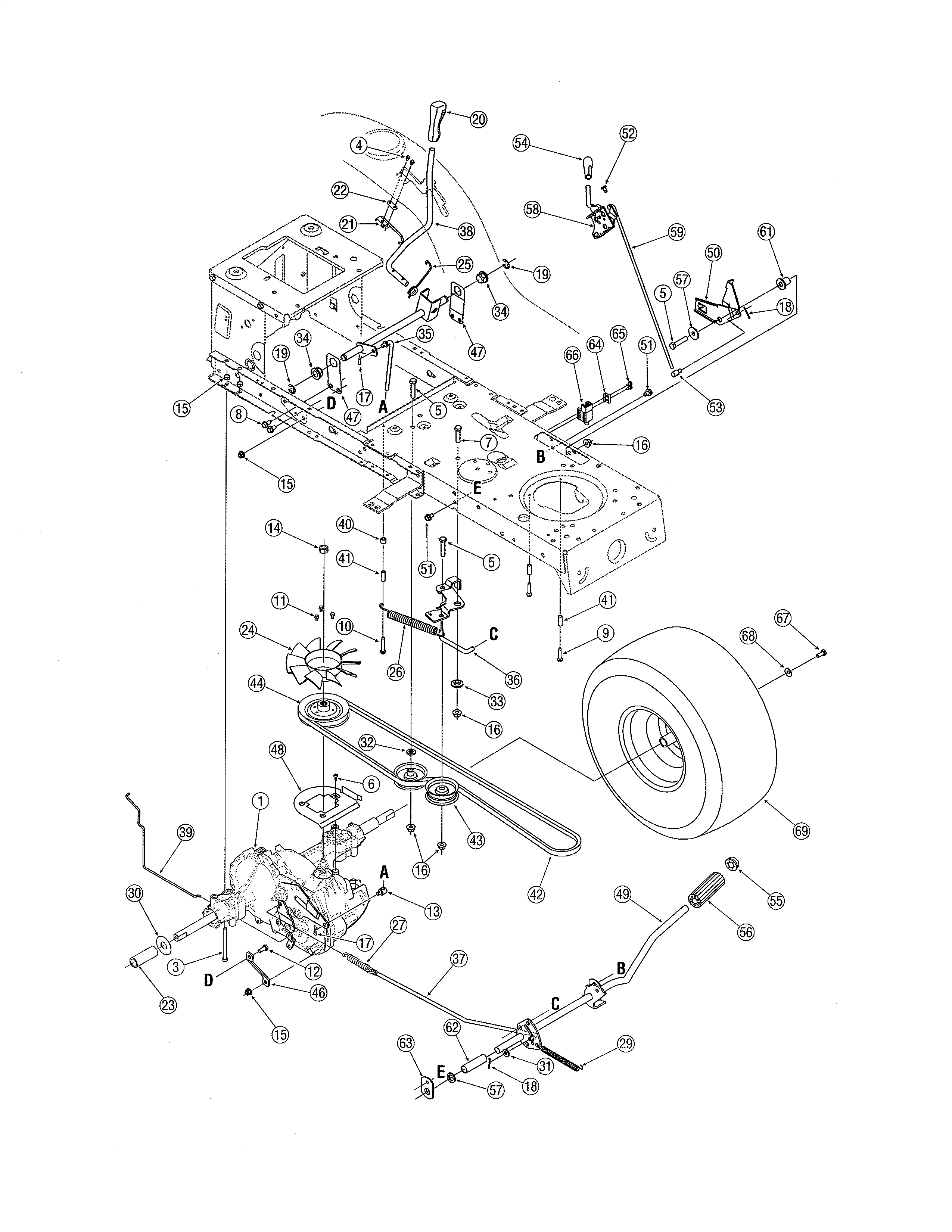 MTD 13AO791G718 transmission diagram