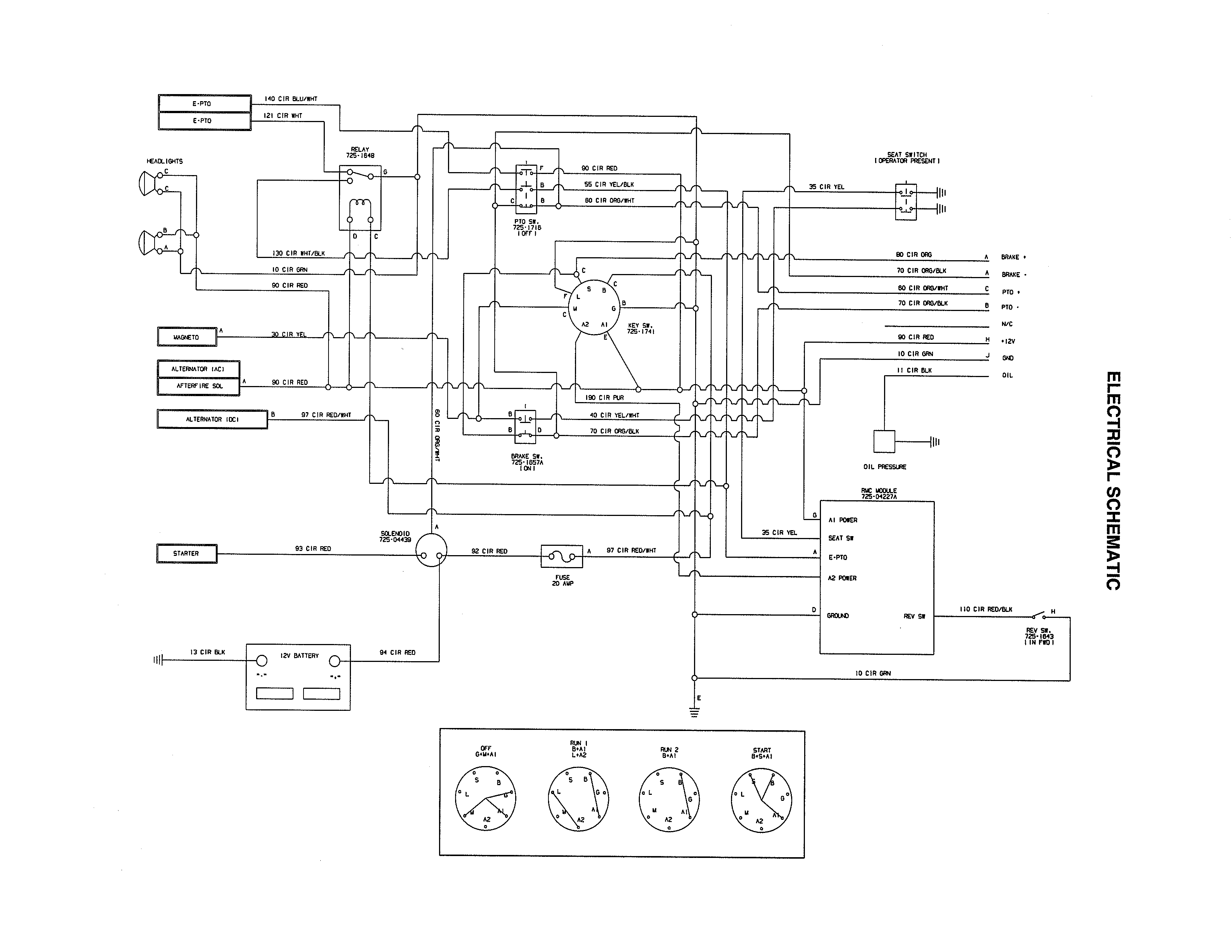 Cub Cadet 13AP11CP756 electrical schematic diagram
