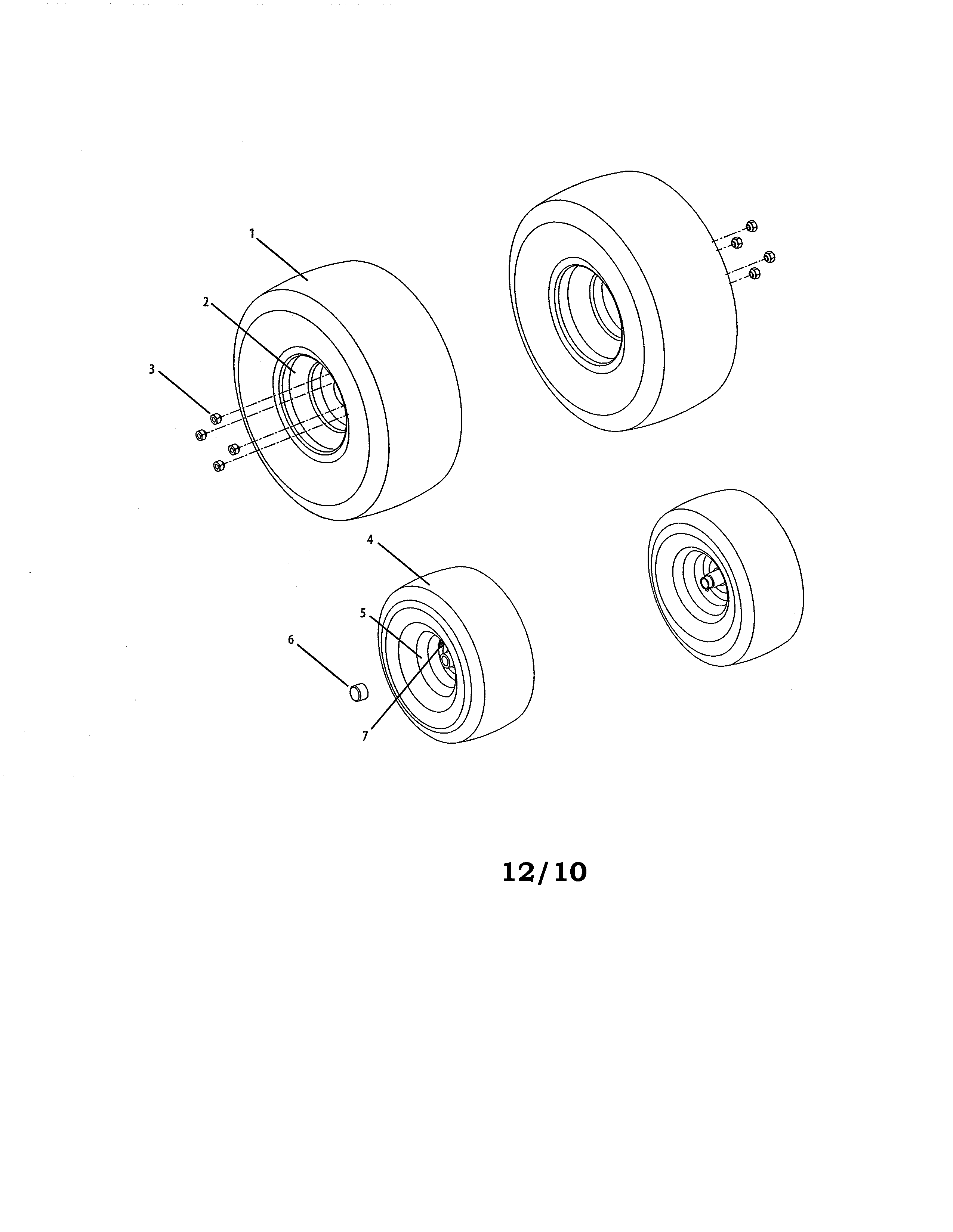 Cub Cadet 13RX11CH256 wheel assembly diagram