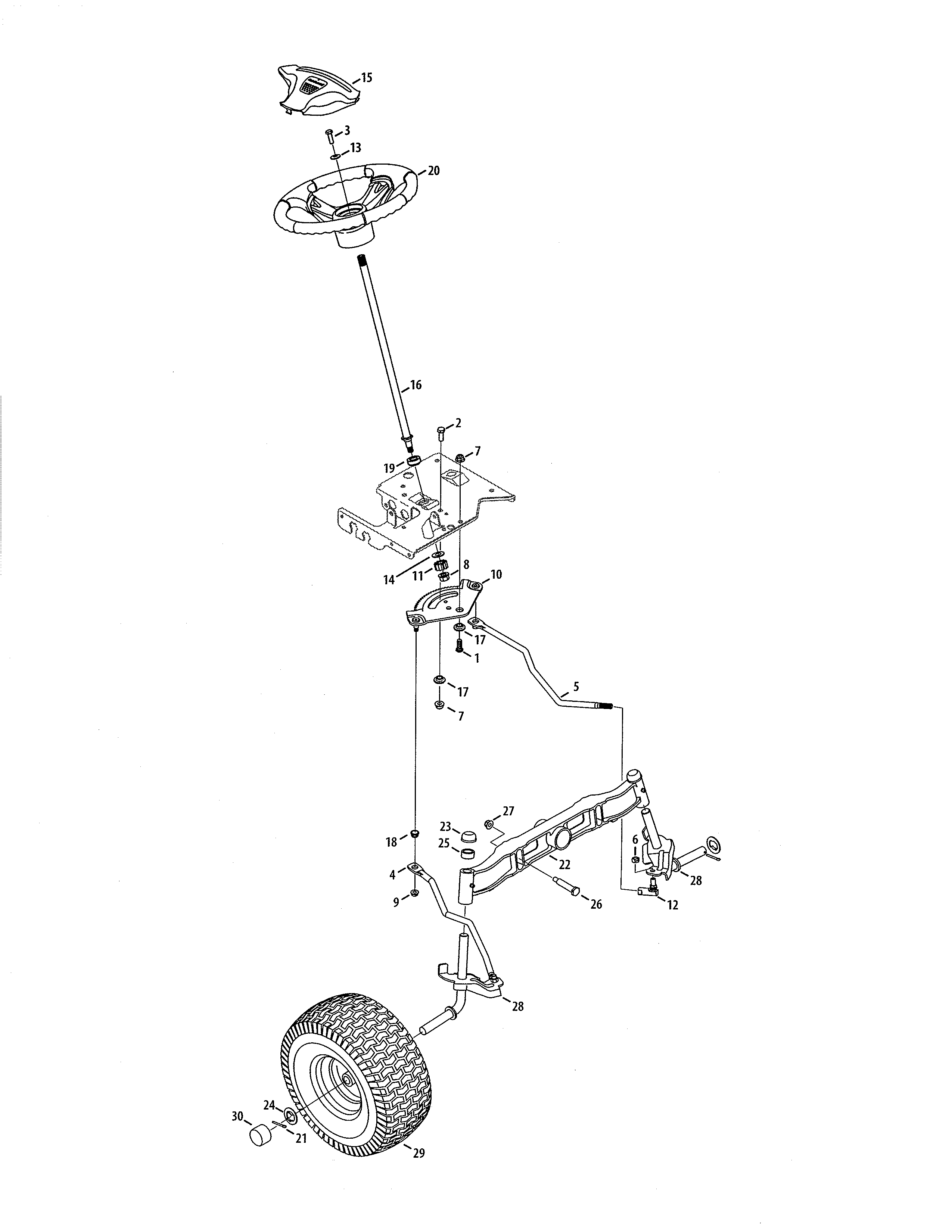 Cub Cadet 13RX11CH256 steering diagram