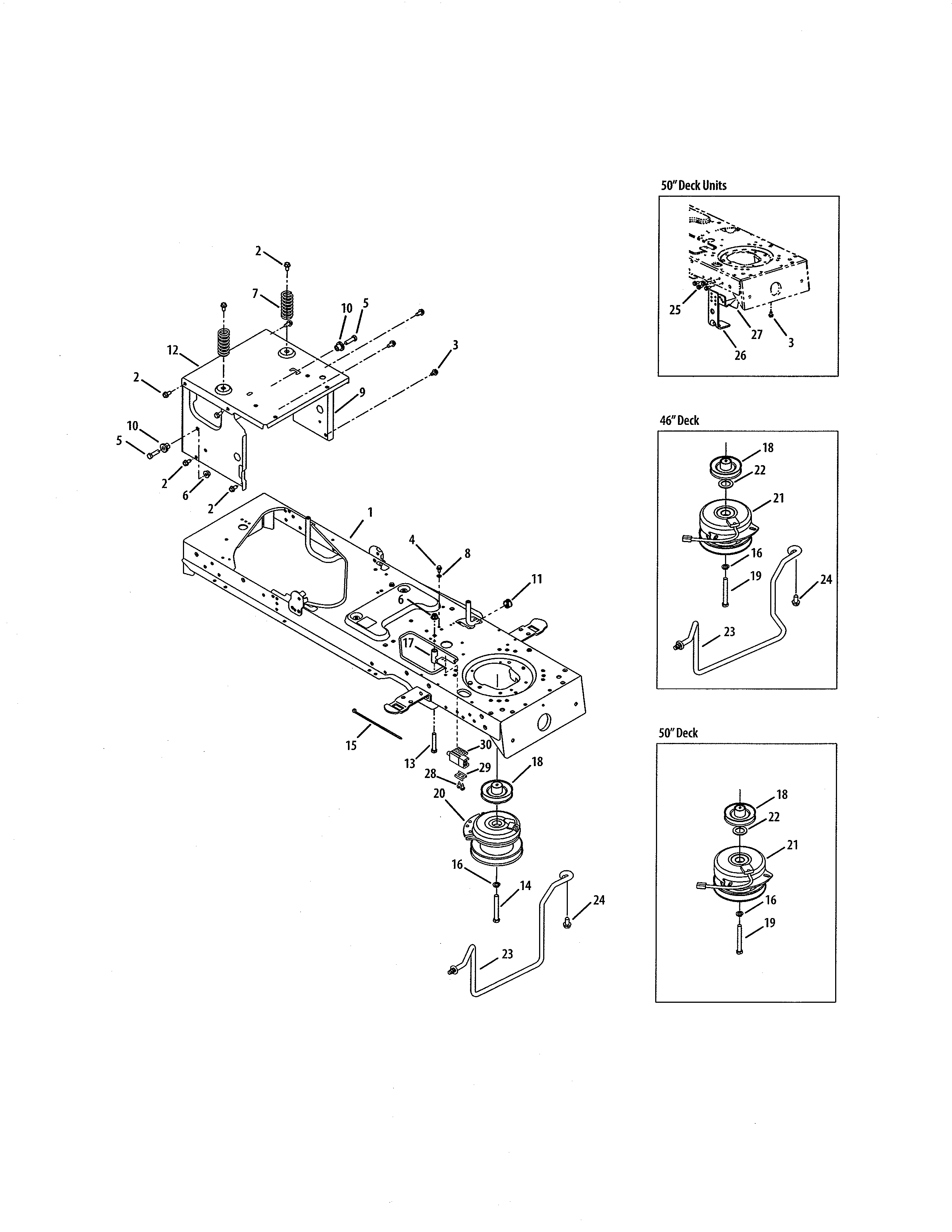 Cub Cadet 13RX11CH256 frame/electric pto clutch diagram