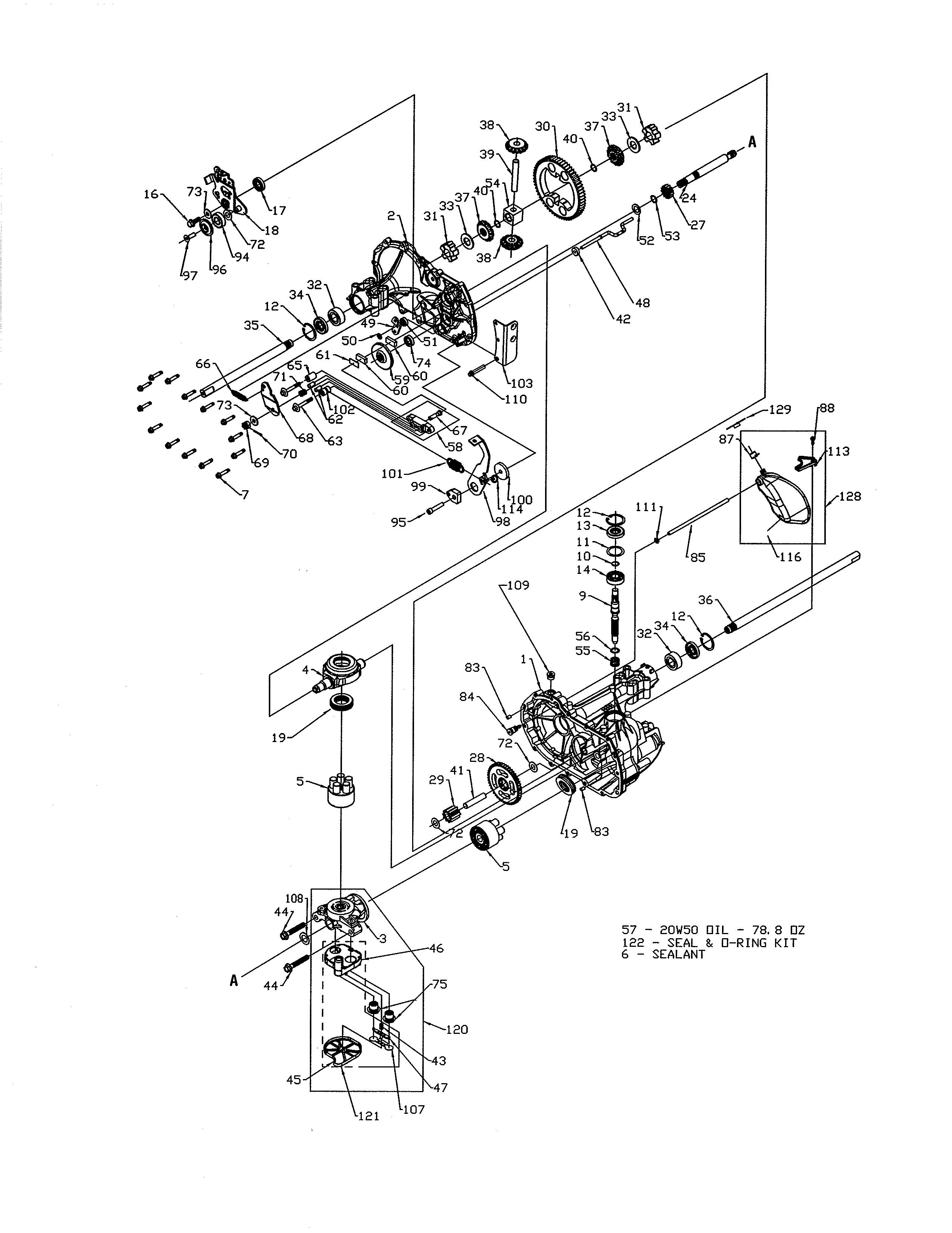 Cub Cadet 13RX11CH256 hydrostatic transmission diagram