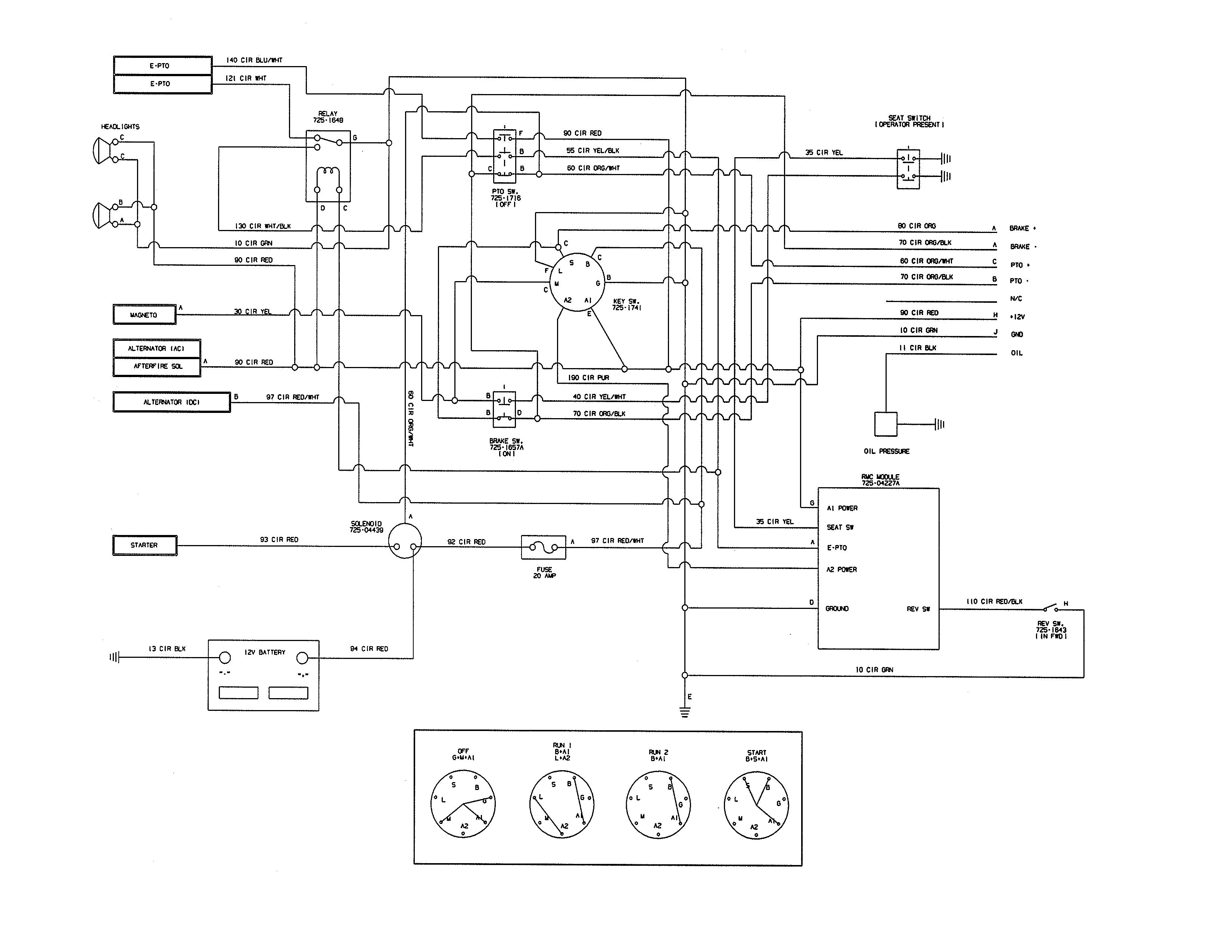 Cub Cadet 13RX11CH256 electrical schematic-all models diagram