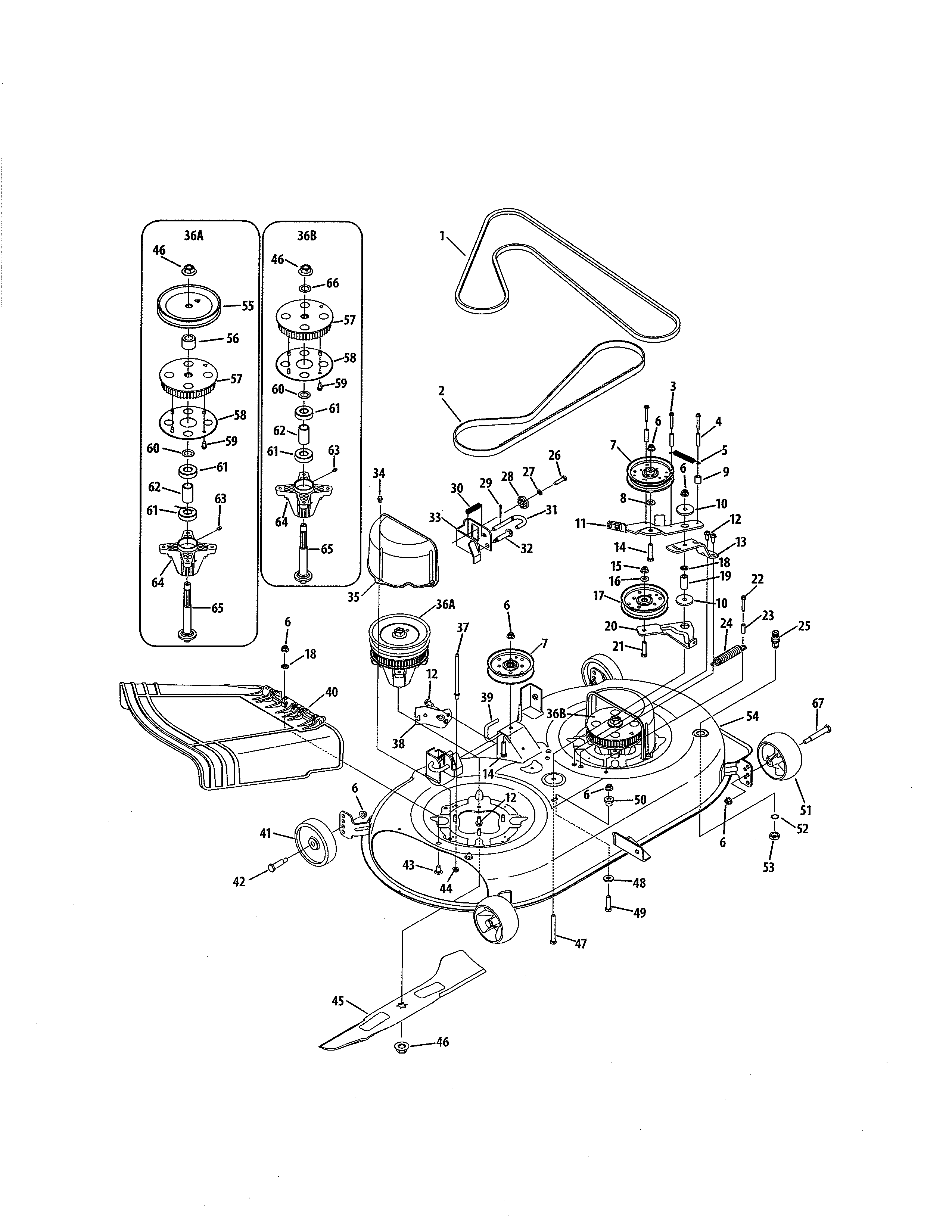 Cub Cadet 13AX90AR056 42" us timed mowing deck diagram