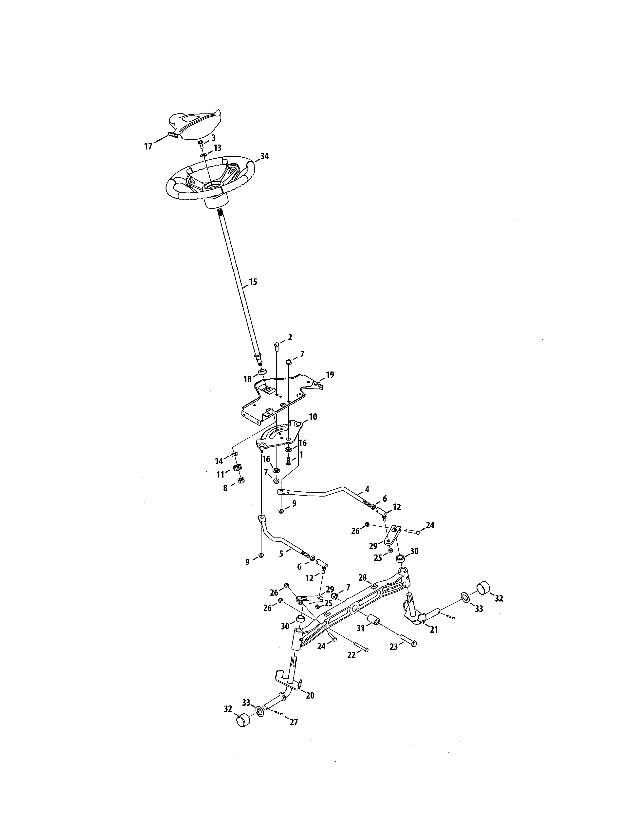 Cub Cadet 13WX90AS056 steering diagram