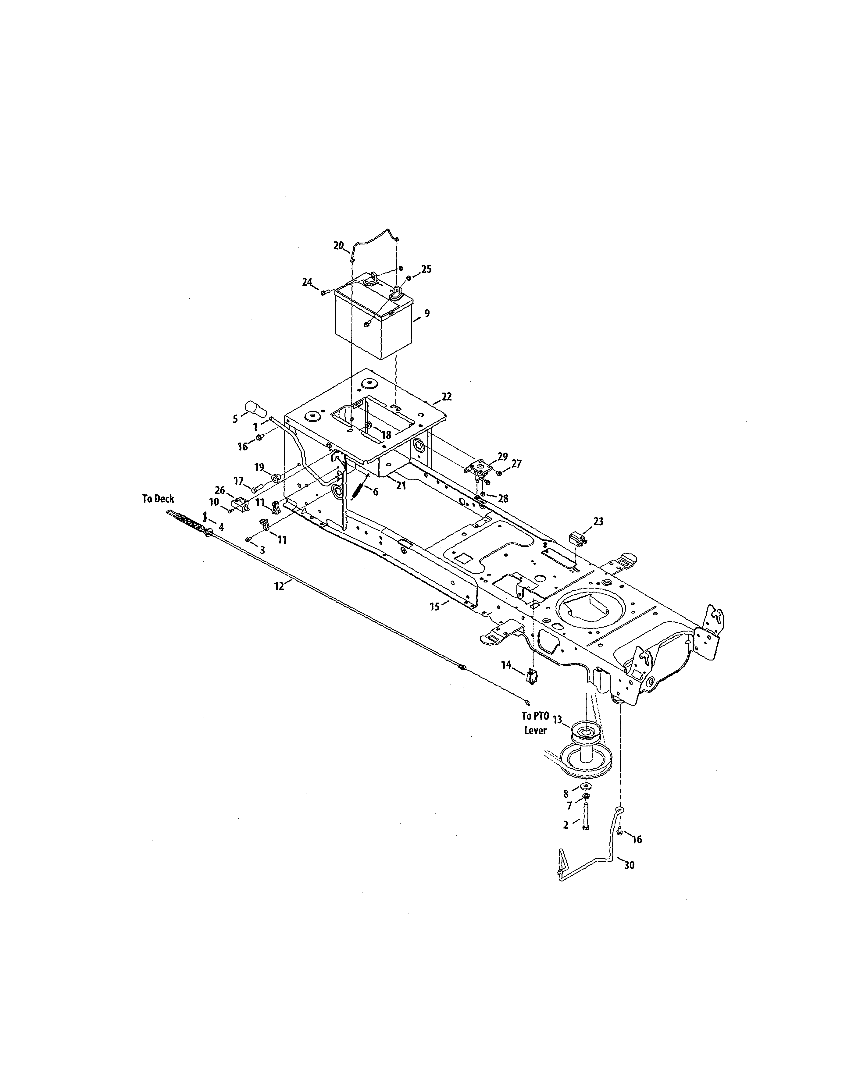 Cub Cadet 13WX90AS056 frame/electrical/pto diagram