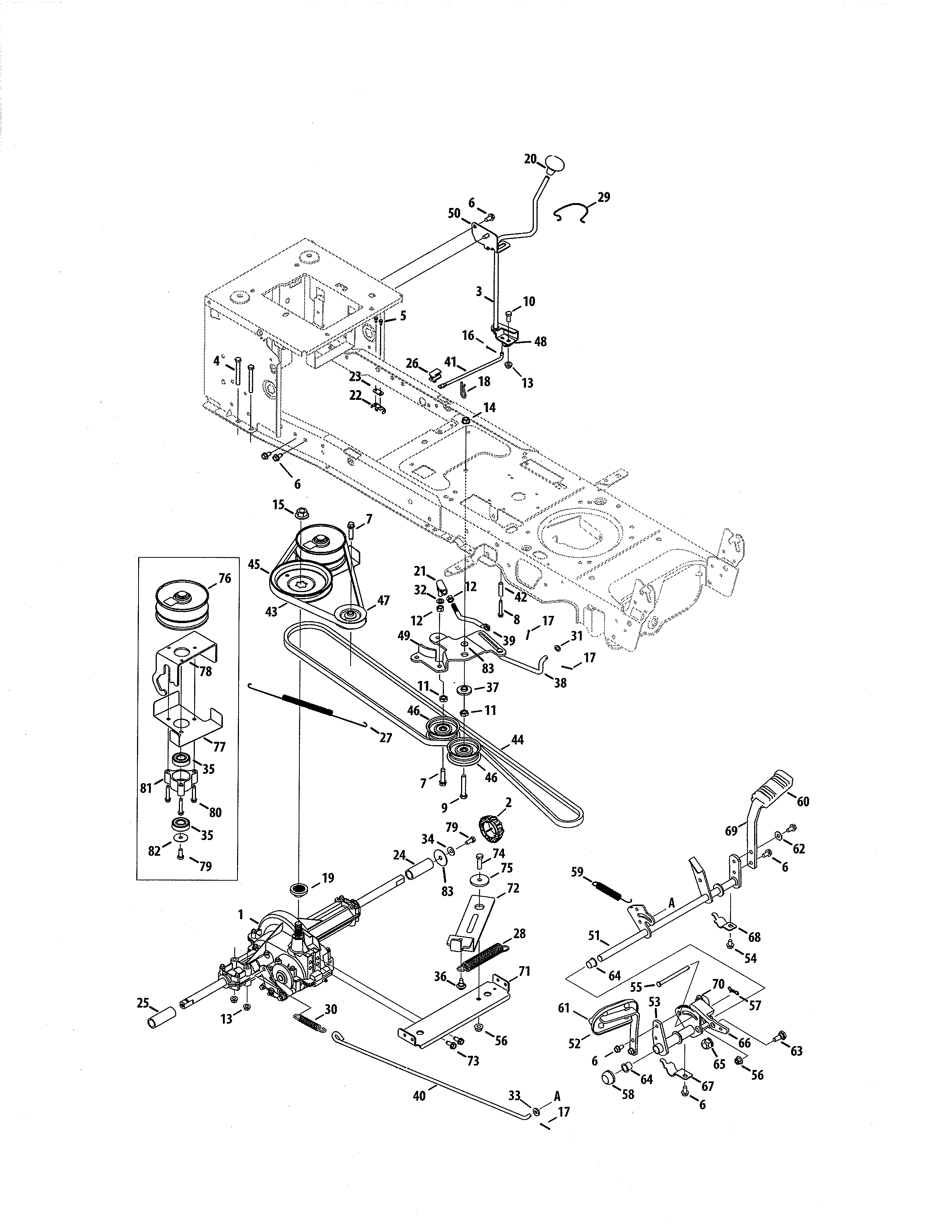 Cub Cadet 13WX90AS056 drive system diagram
